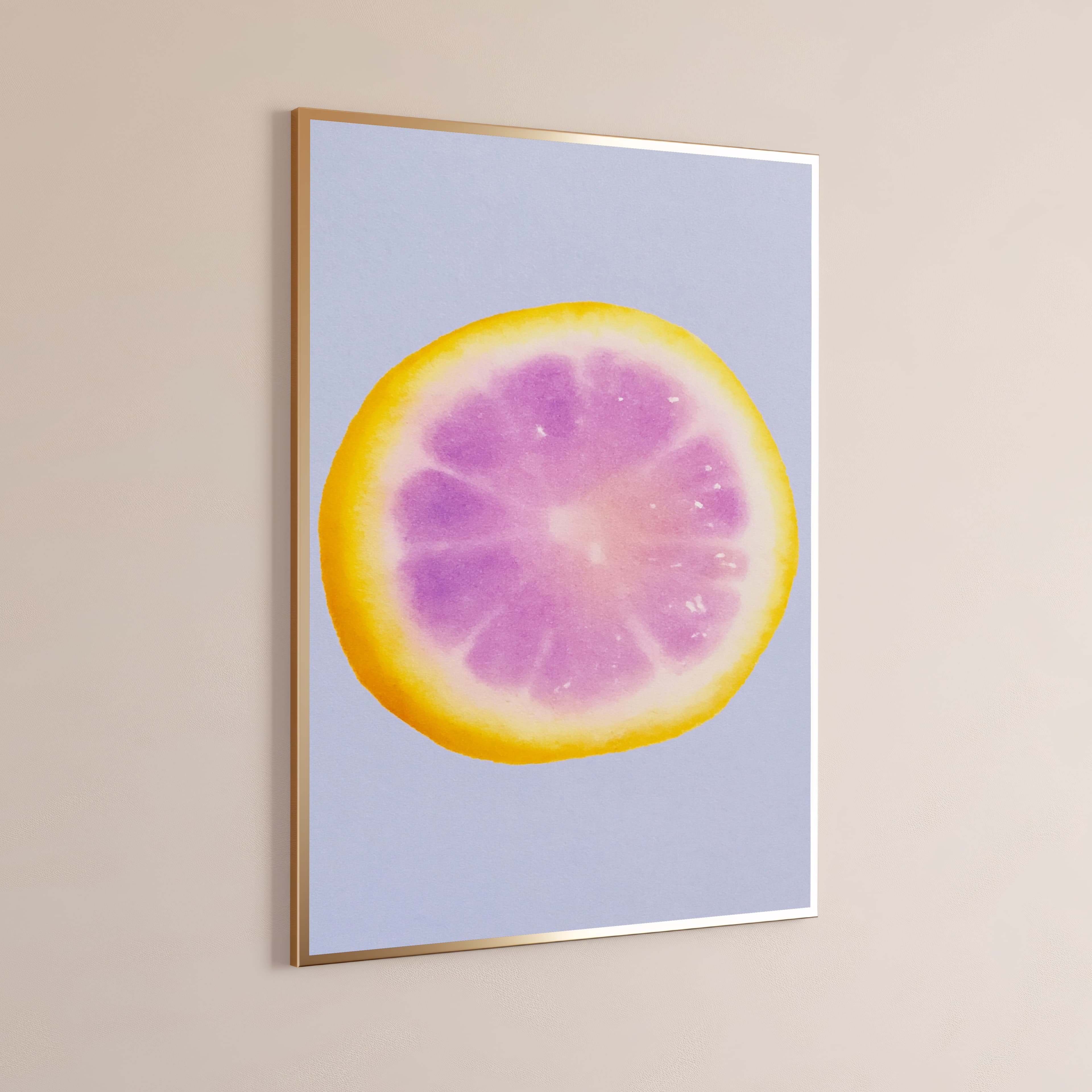 Purple Lemon Slice Pop Art Print