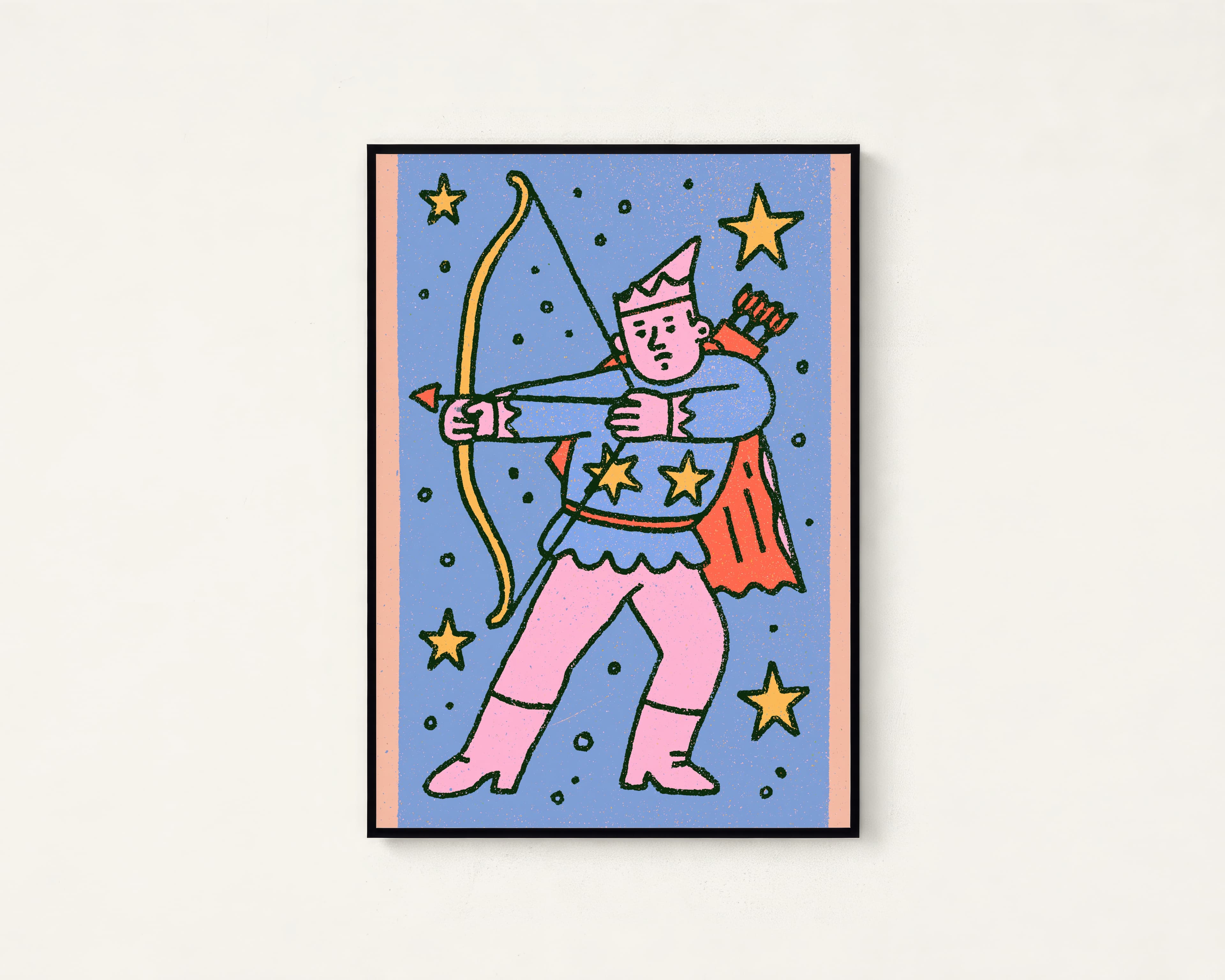 Pink Wizard Archer Pop Art Print