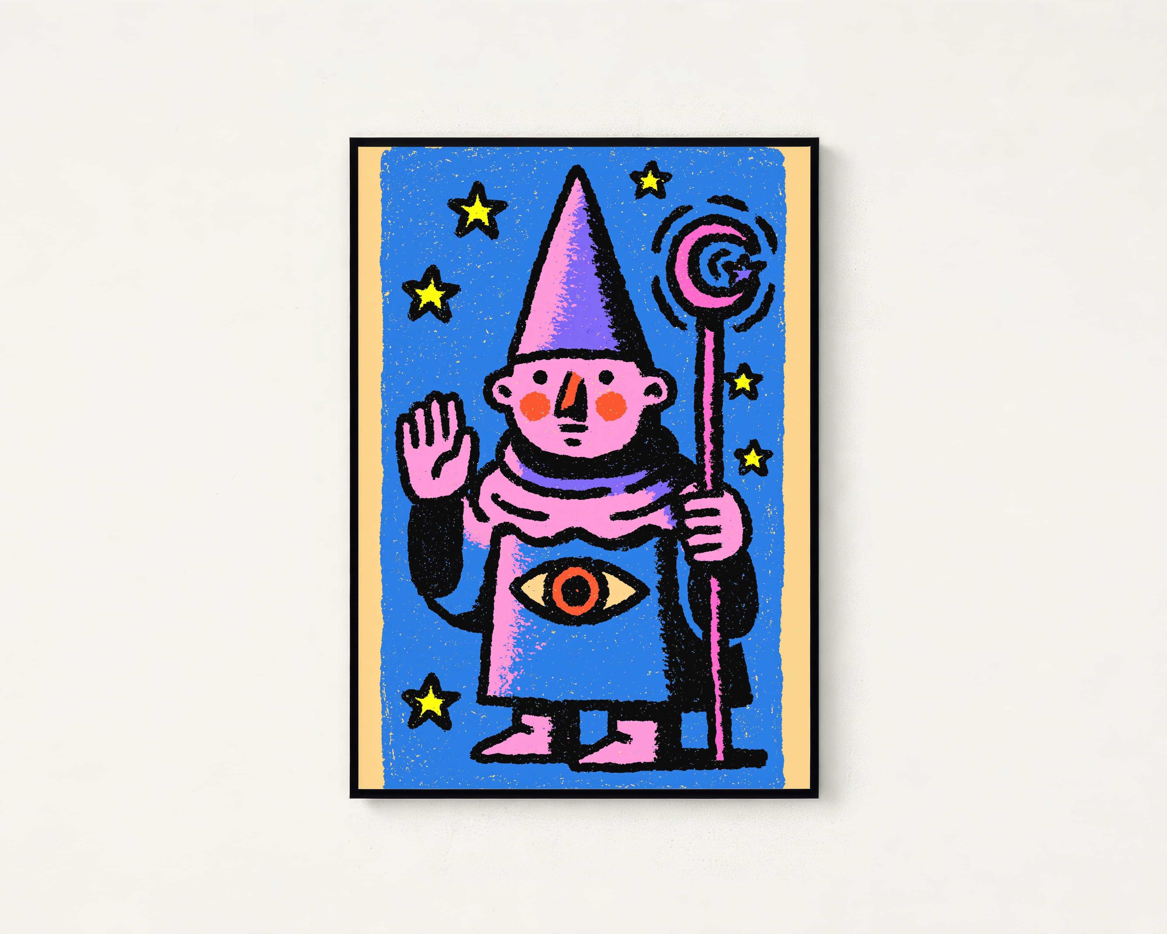 Pink Wizard Magical Spell Pop Art Print