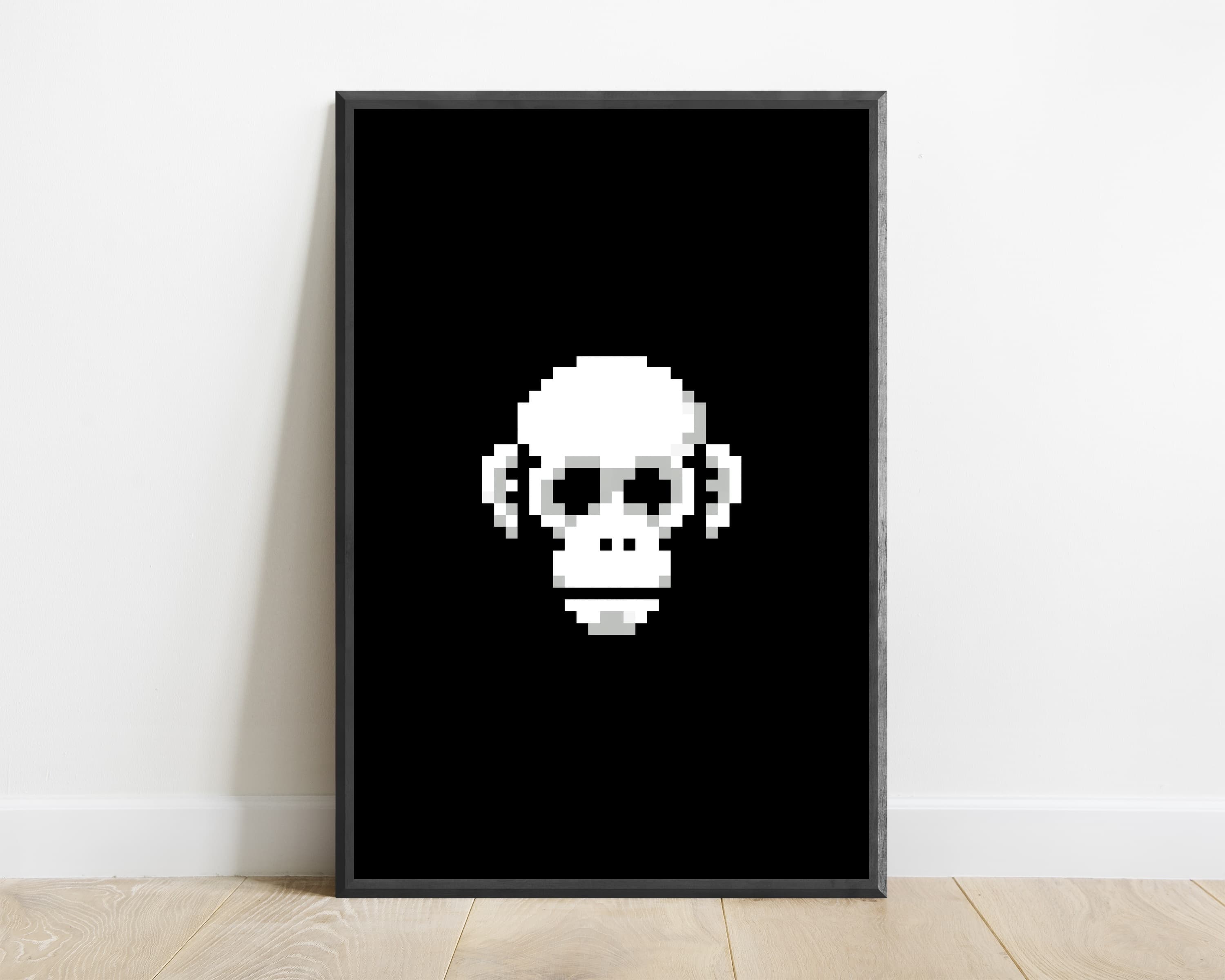 Pixel Art Monkey Skull — view 1