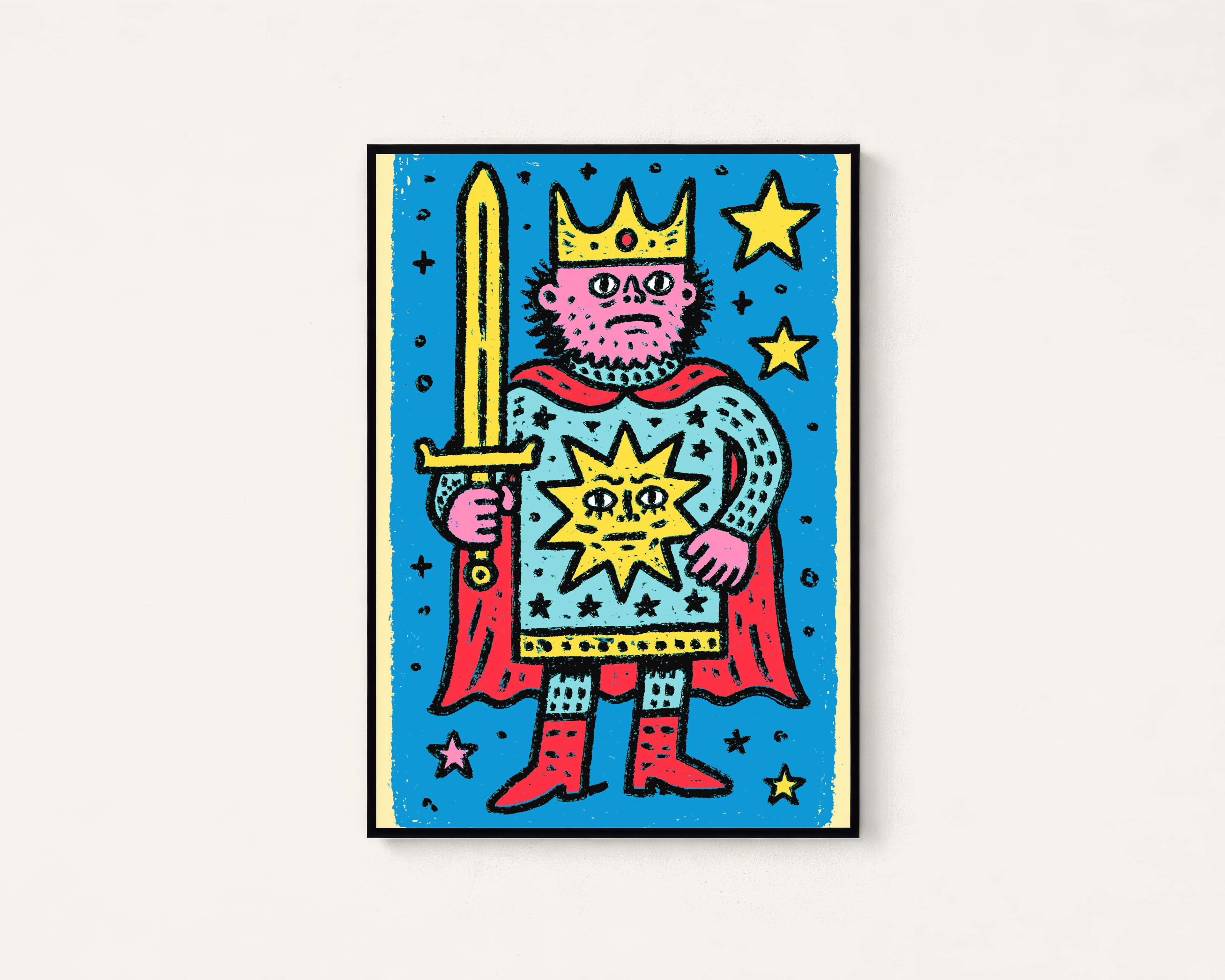 Quirky King Pop Art Print