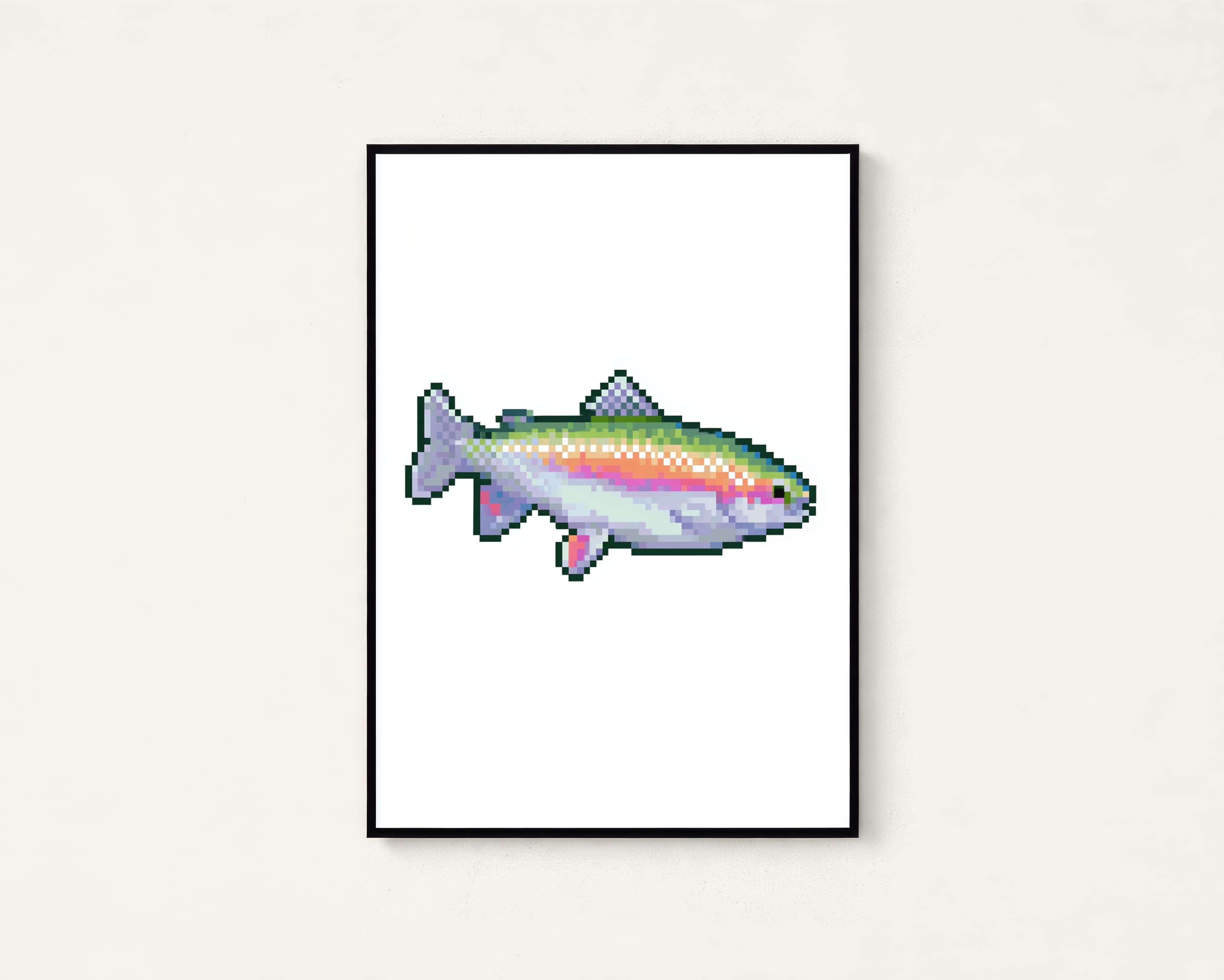 Rainbow Trout Pixel Art Print