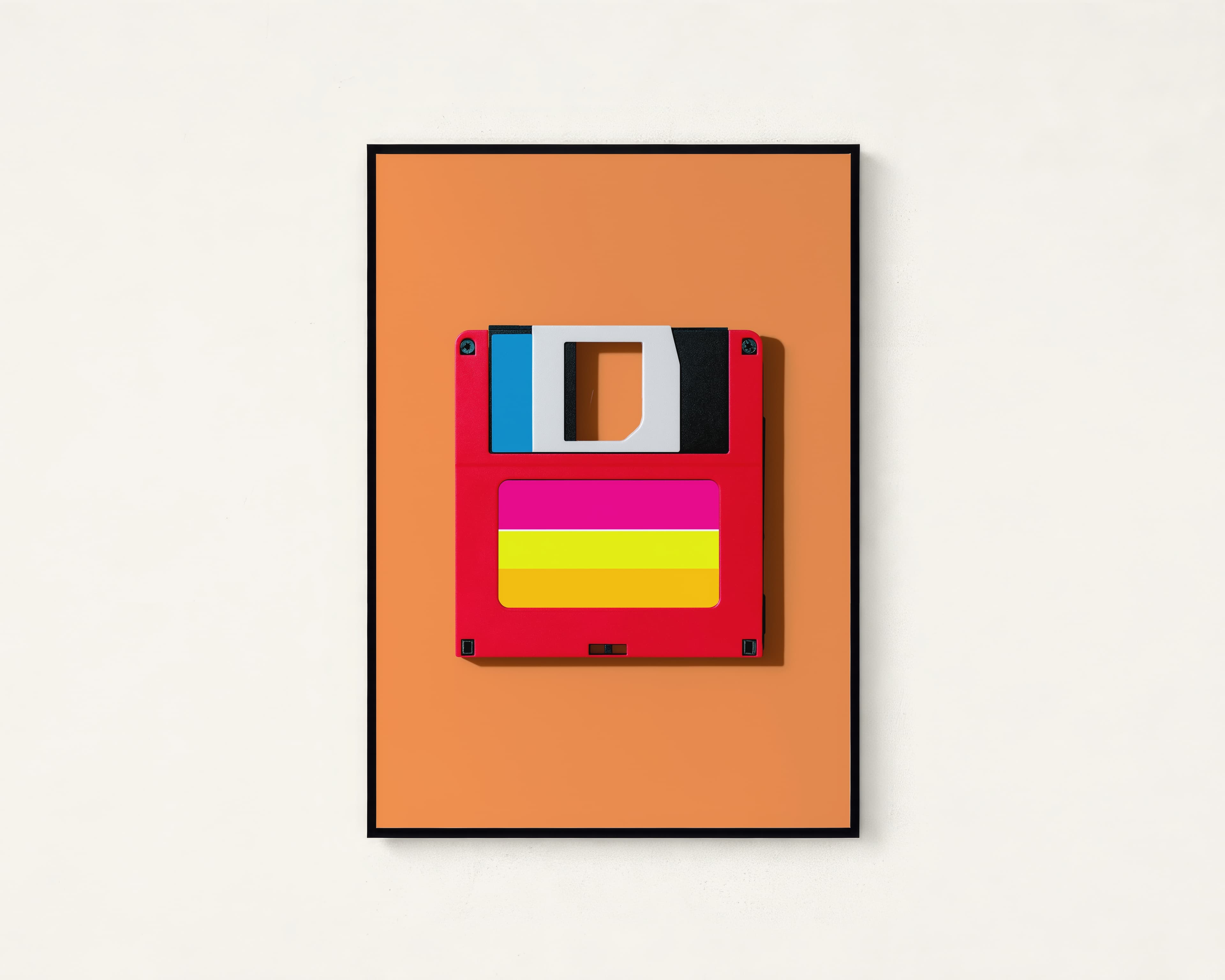 Red Floppy Disk Pop Art Print