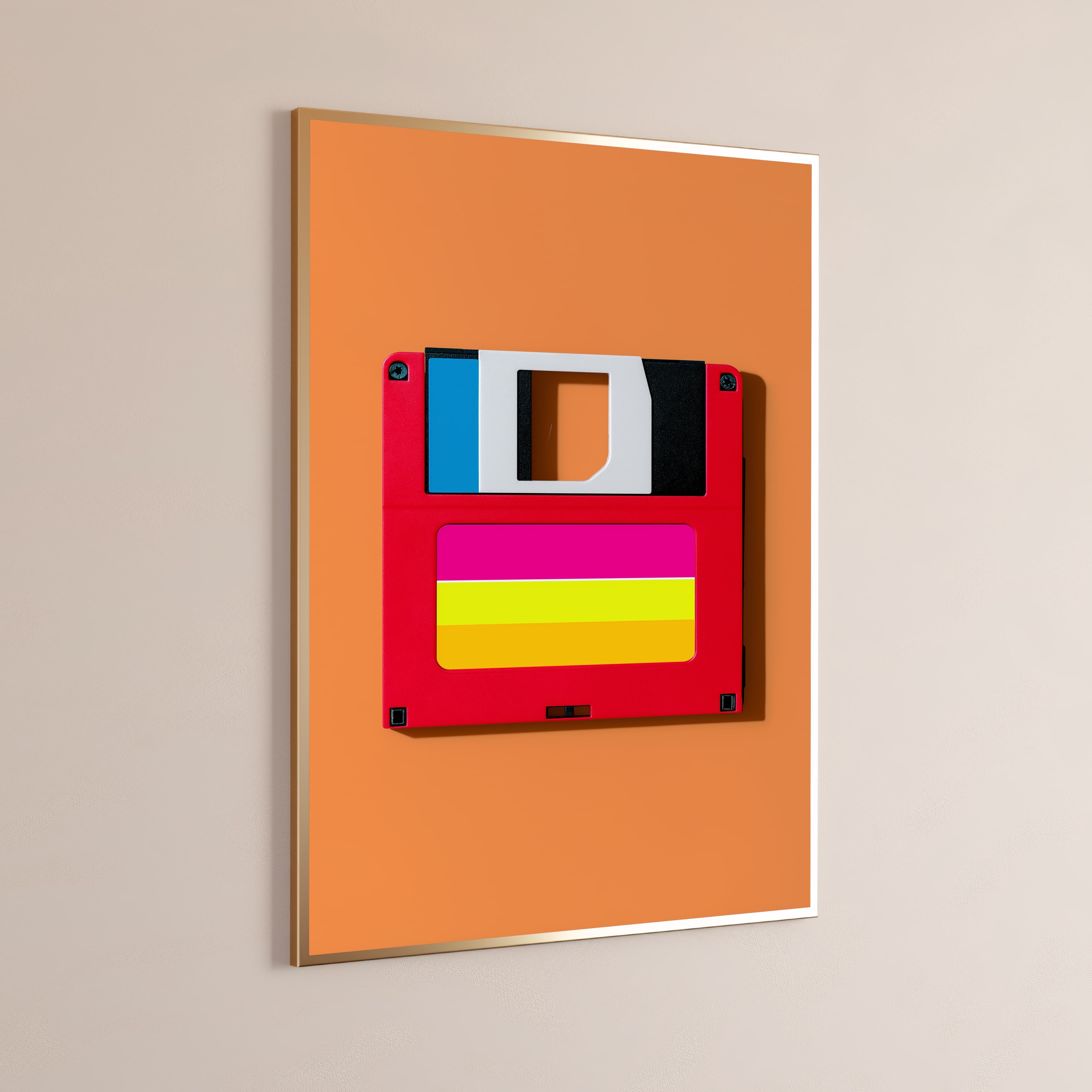 Red Floppy Disk Pop Art Print
