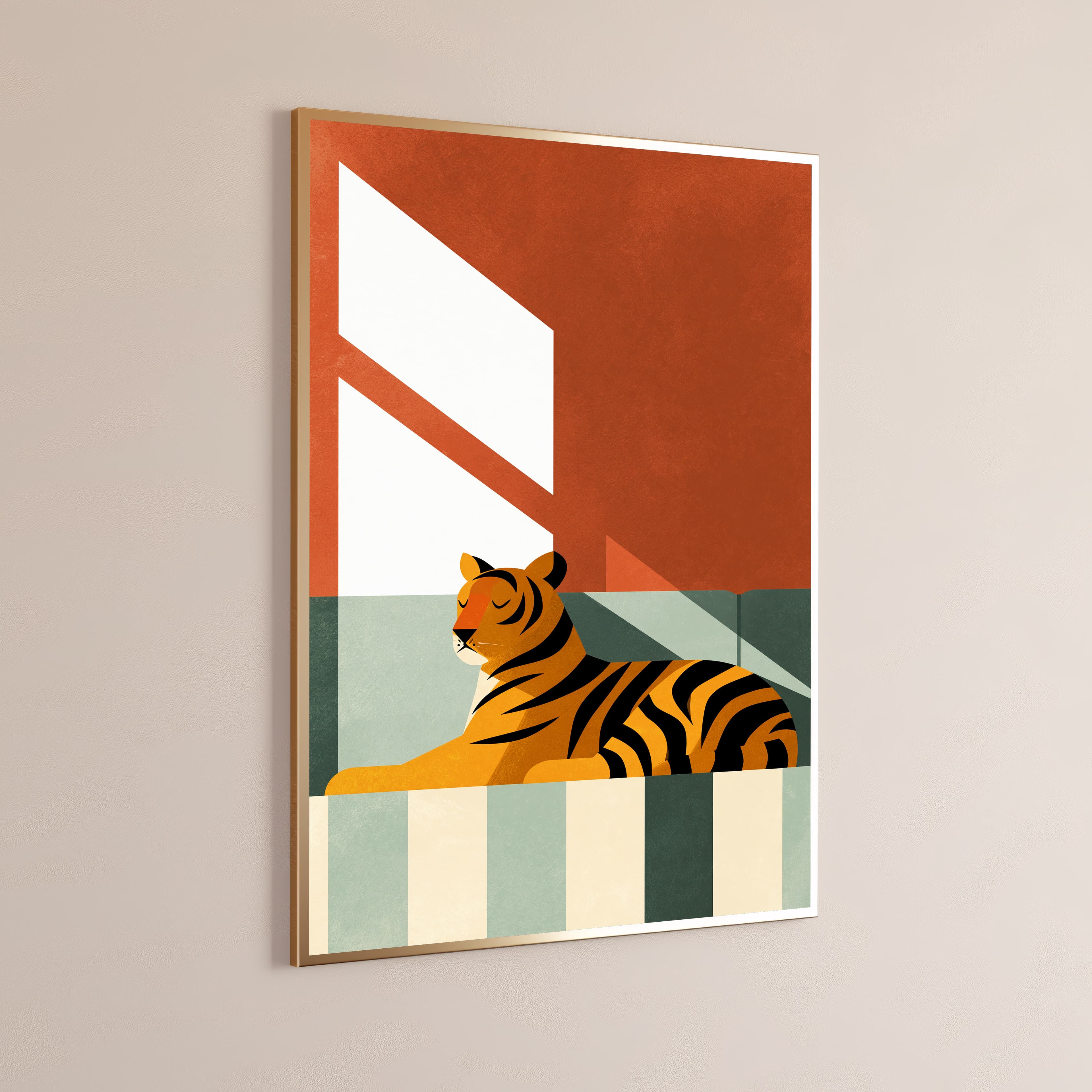 Resting Tiger Minimalist Art Print