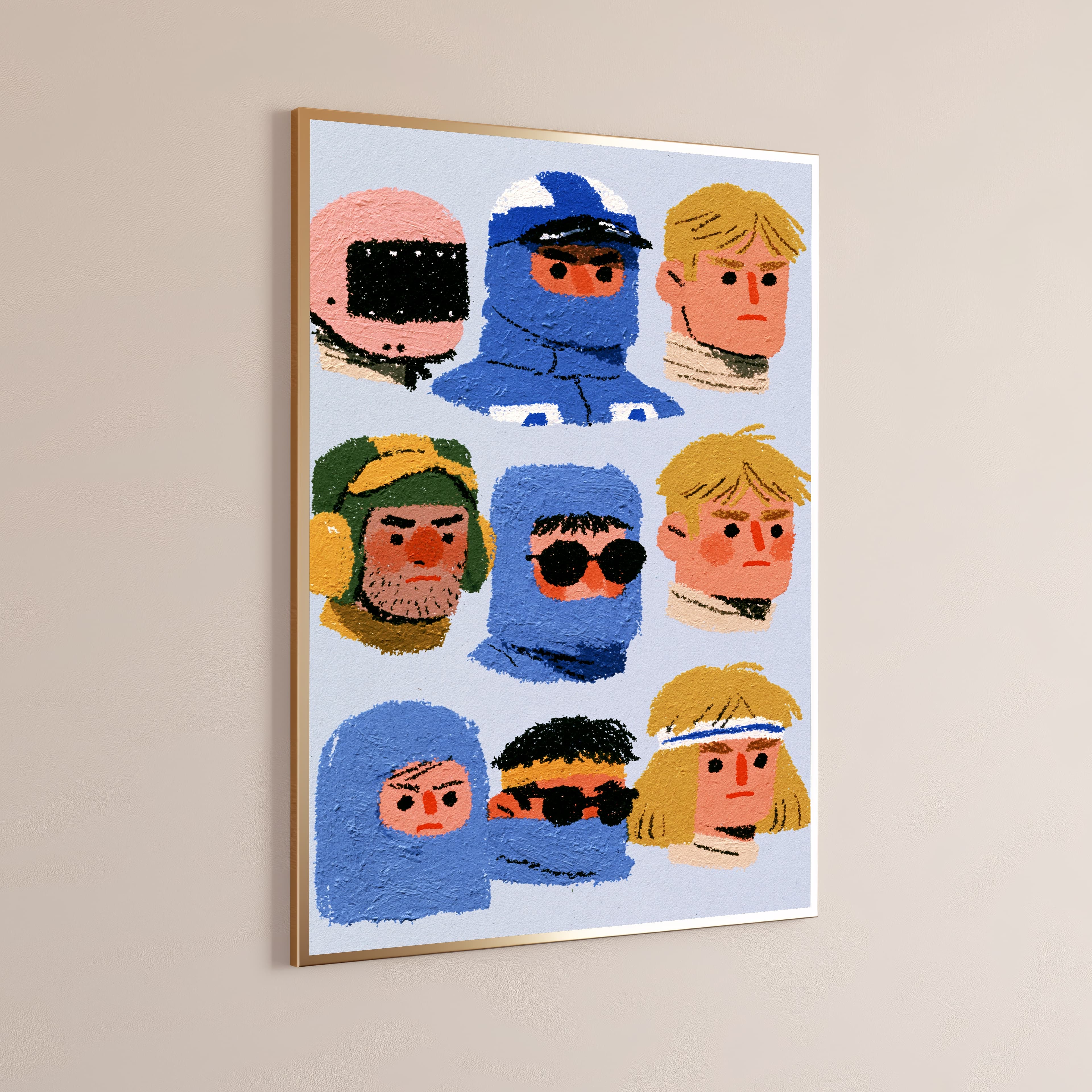Retro Character Portraits Pop Art Print