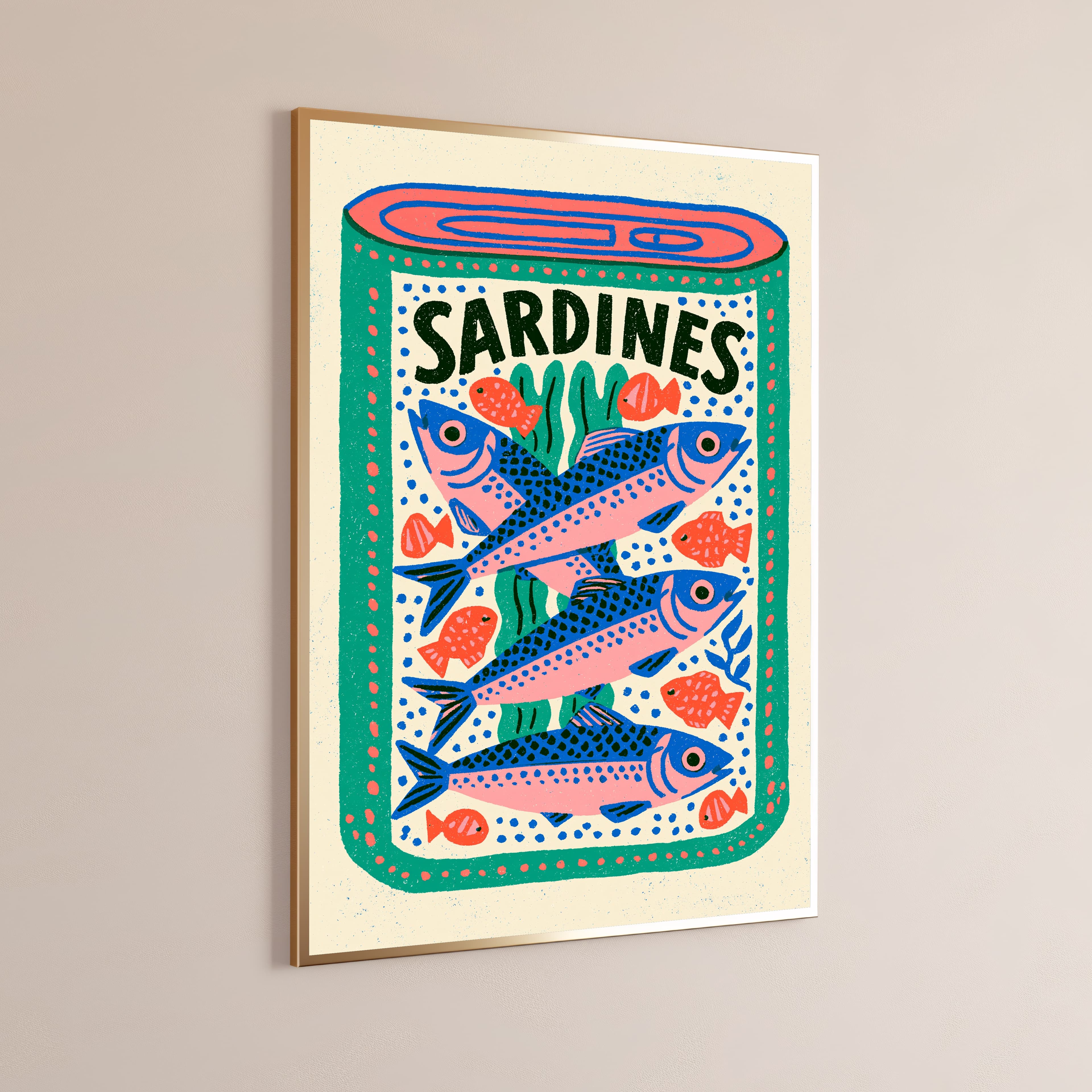 Retro Sardines Tin Food Art Print
