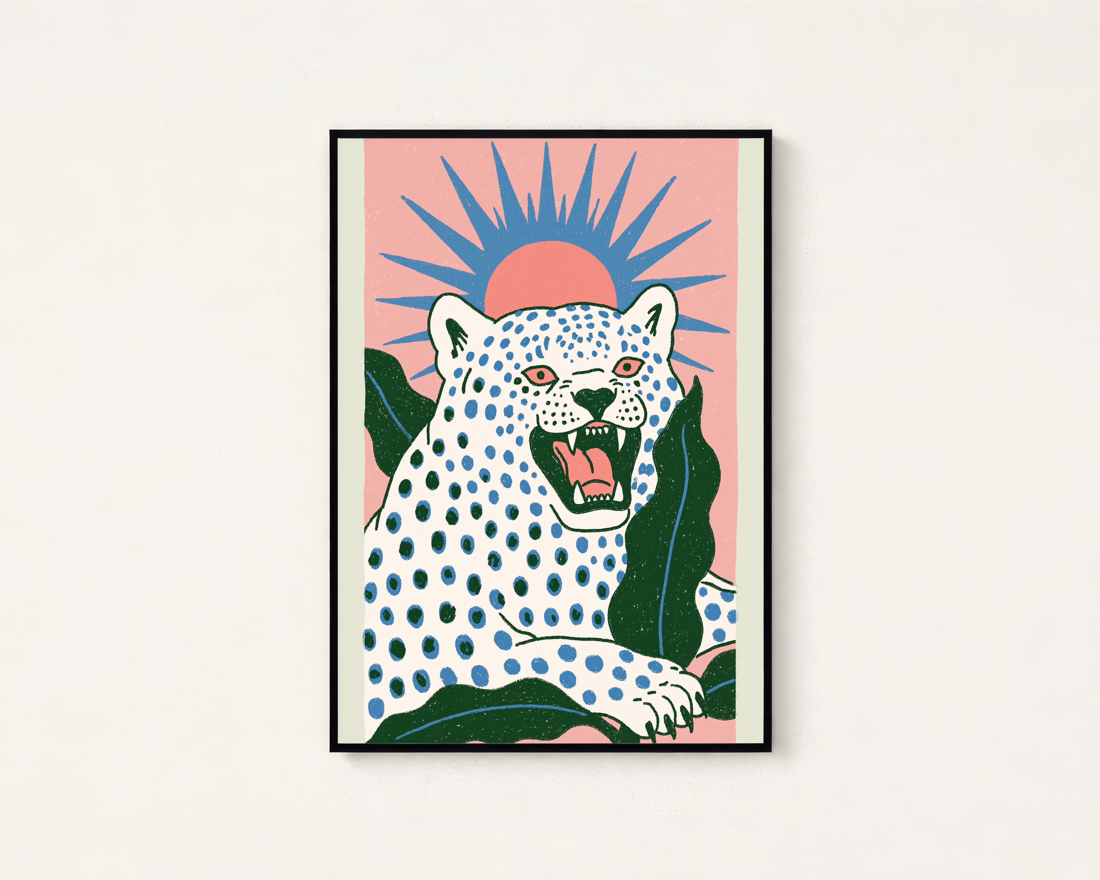 Roaring Leopard Pop Art Print