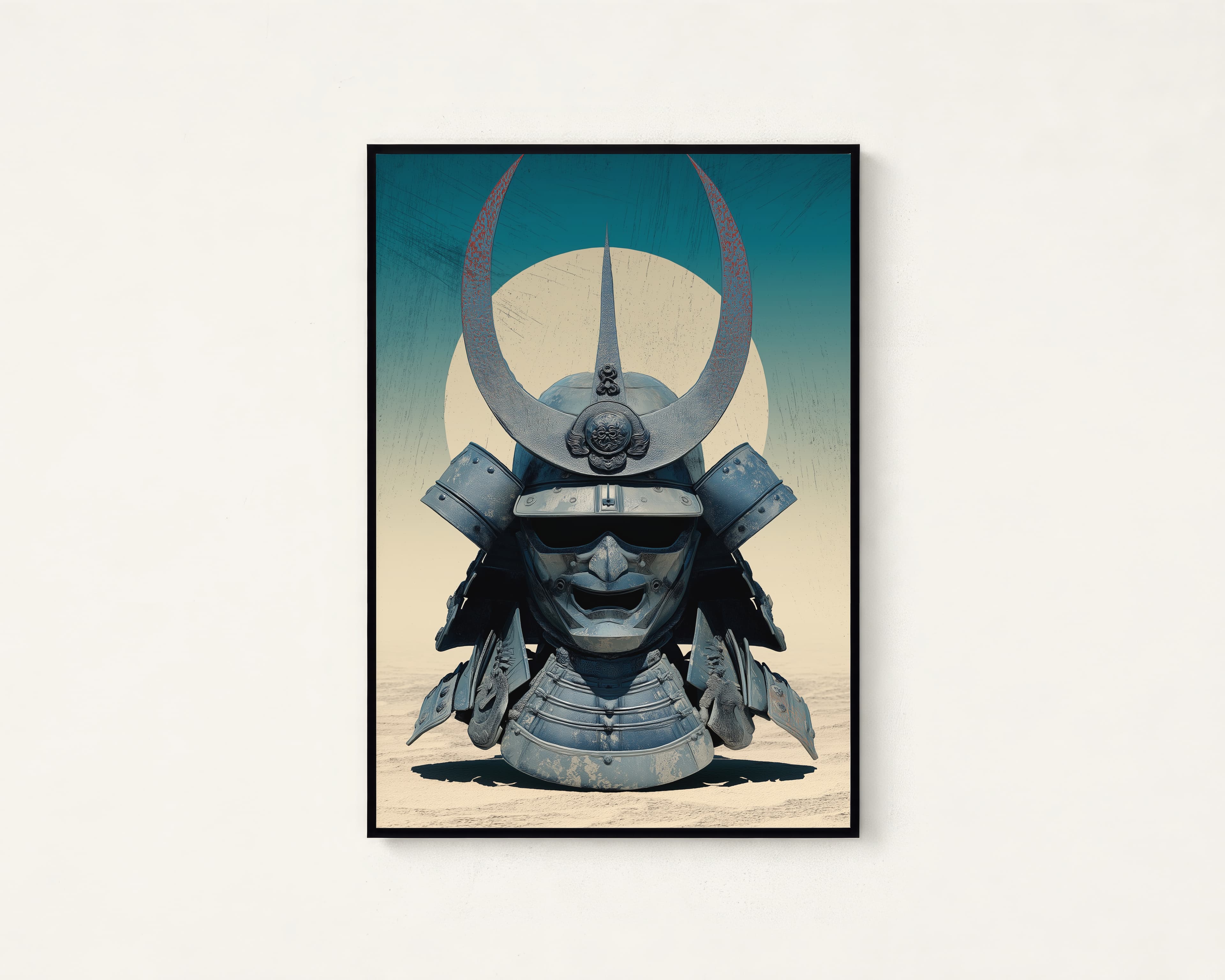 Samurai Kabuto Helmet Minimalist Art Print