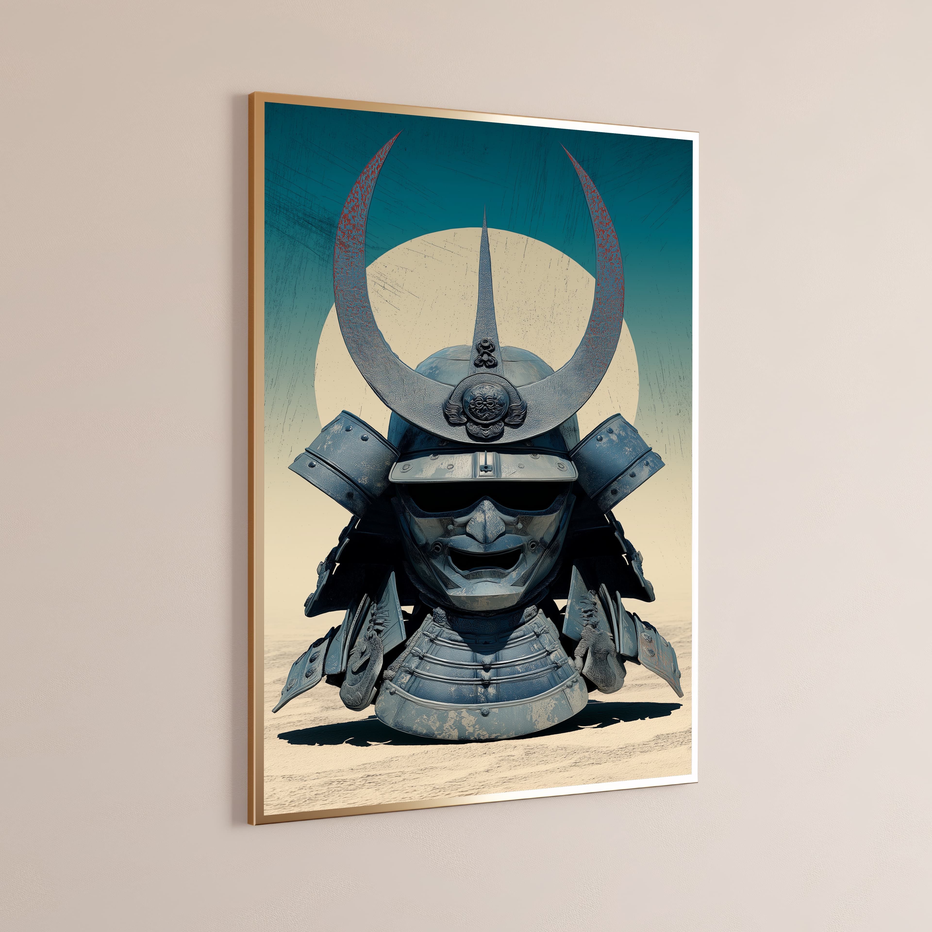 Samurai Kabuto Helmet Minimalist Art Print
