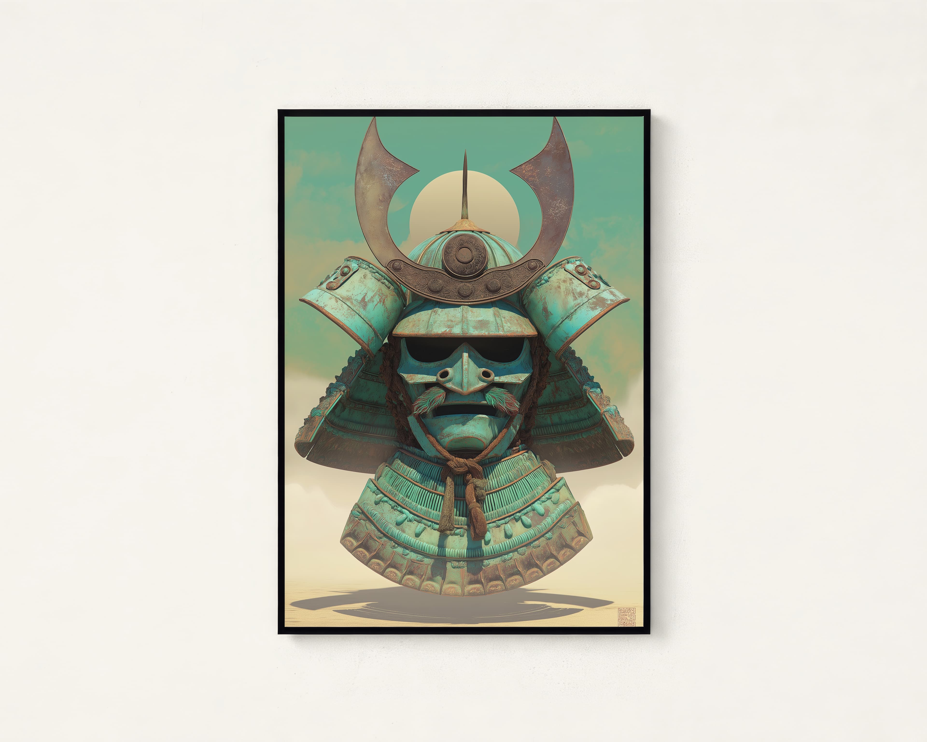 Samurai Kabuto Teal Helmet