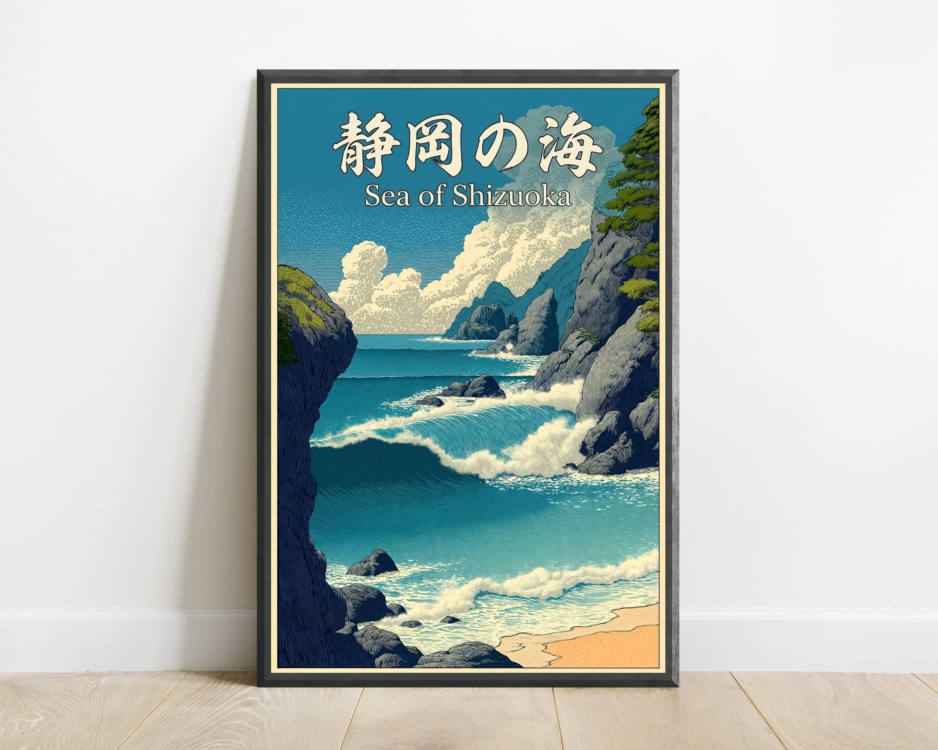 Sea of Shizuoka Coastal Cliffs Art Print — view 1