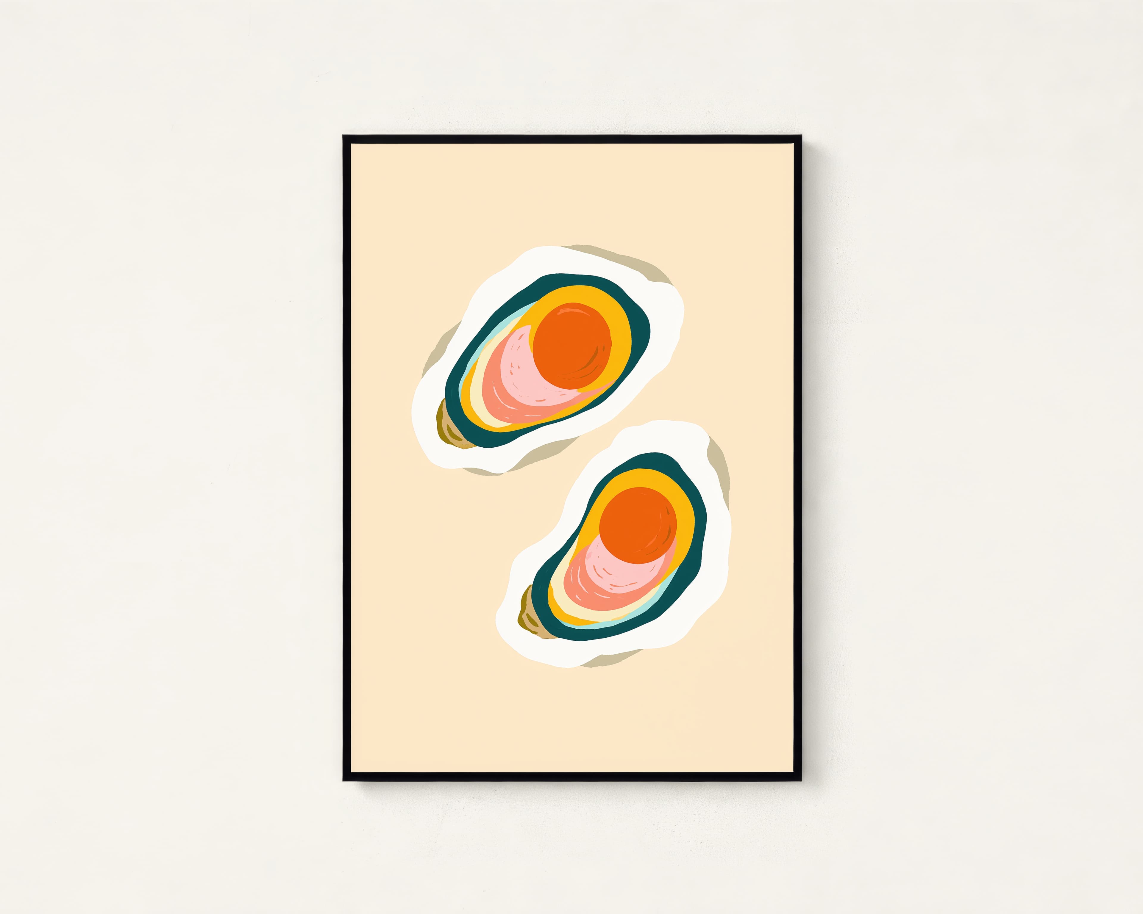 Minimalist Oyster Food Art Print — view 1