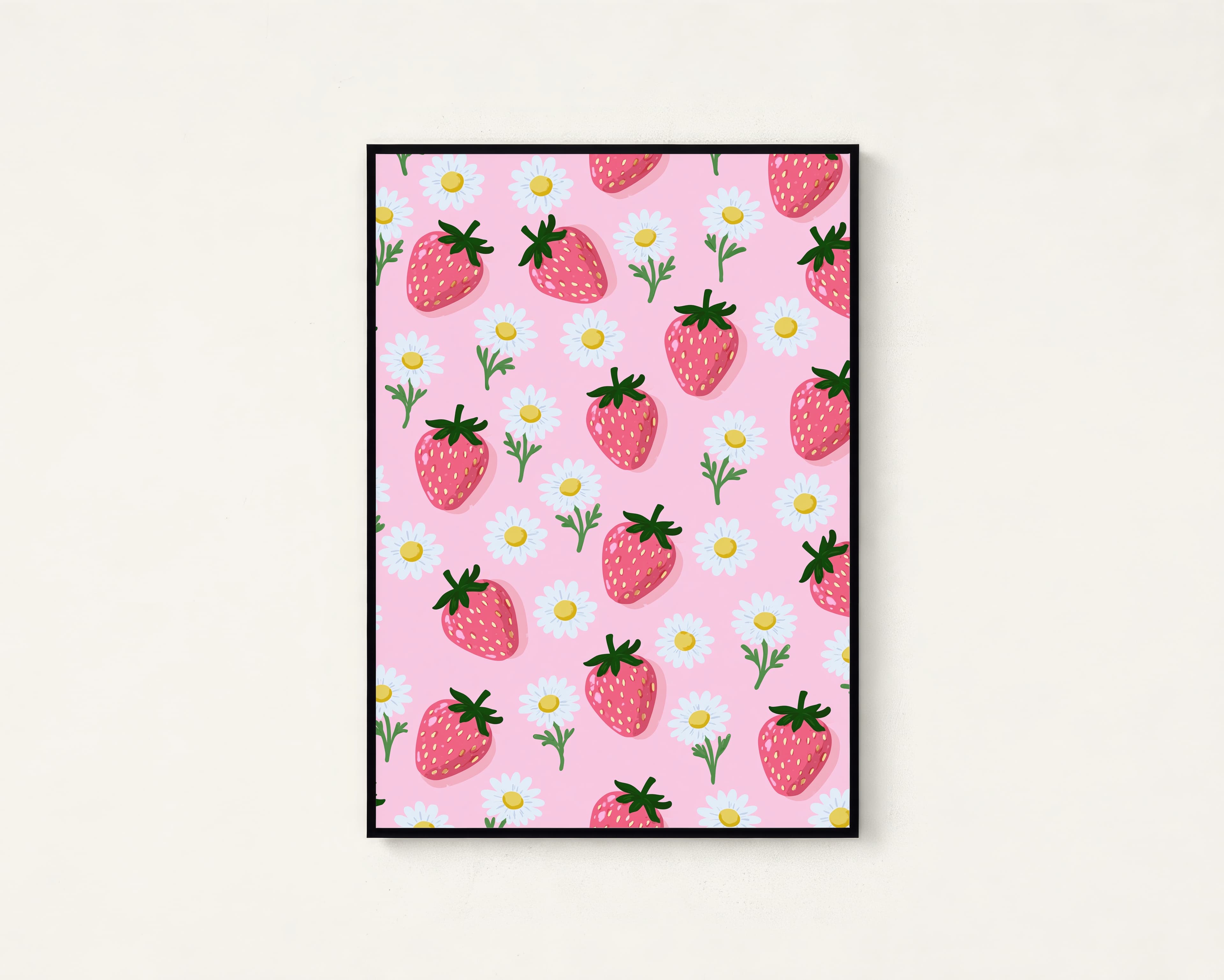 Strawberry Daisy Floral Print — view 1
