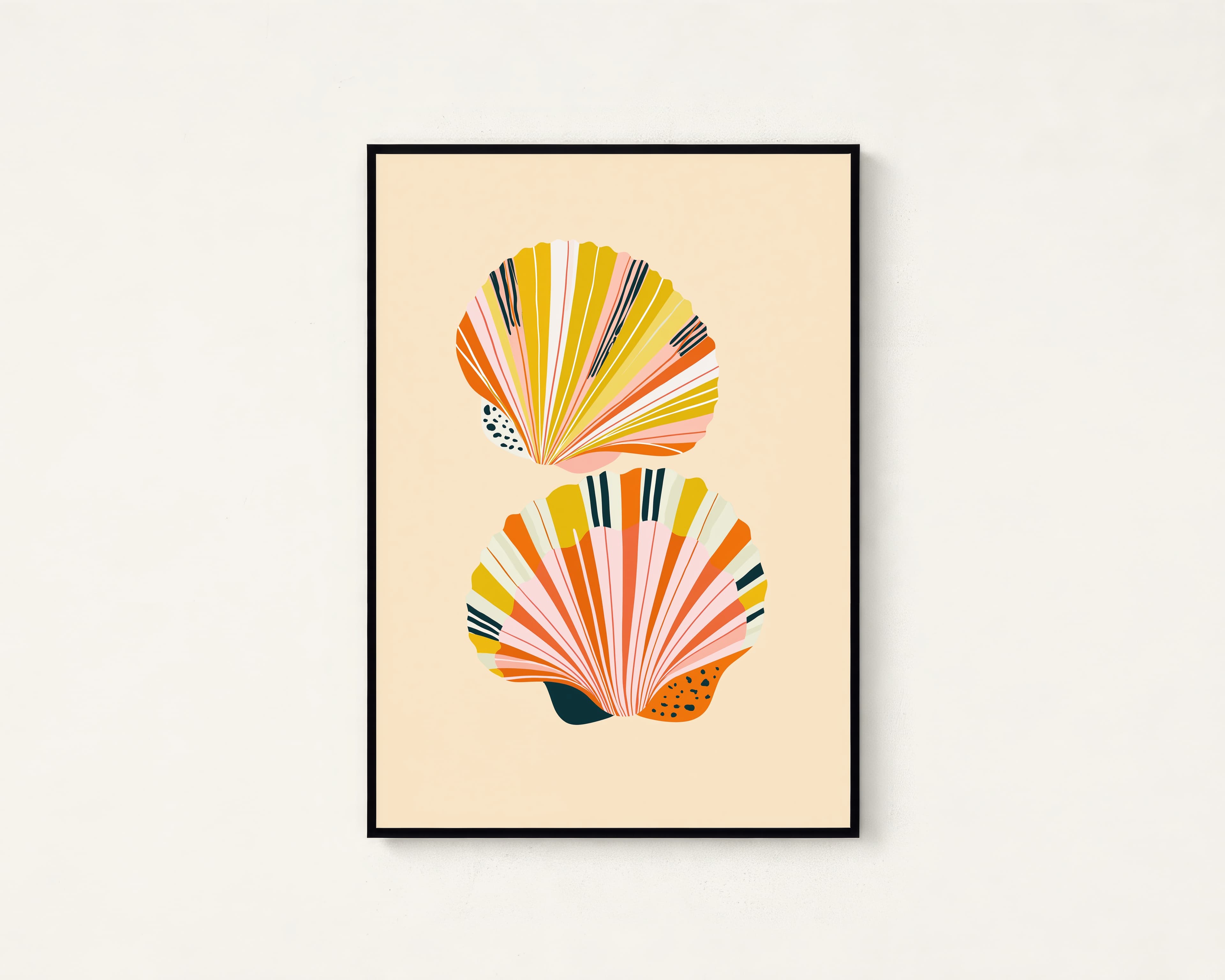 Sunburst Fan Shell Abstract Print