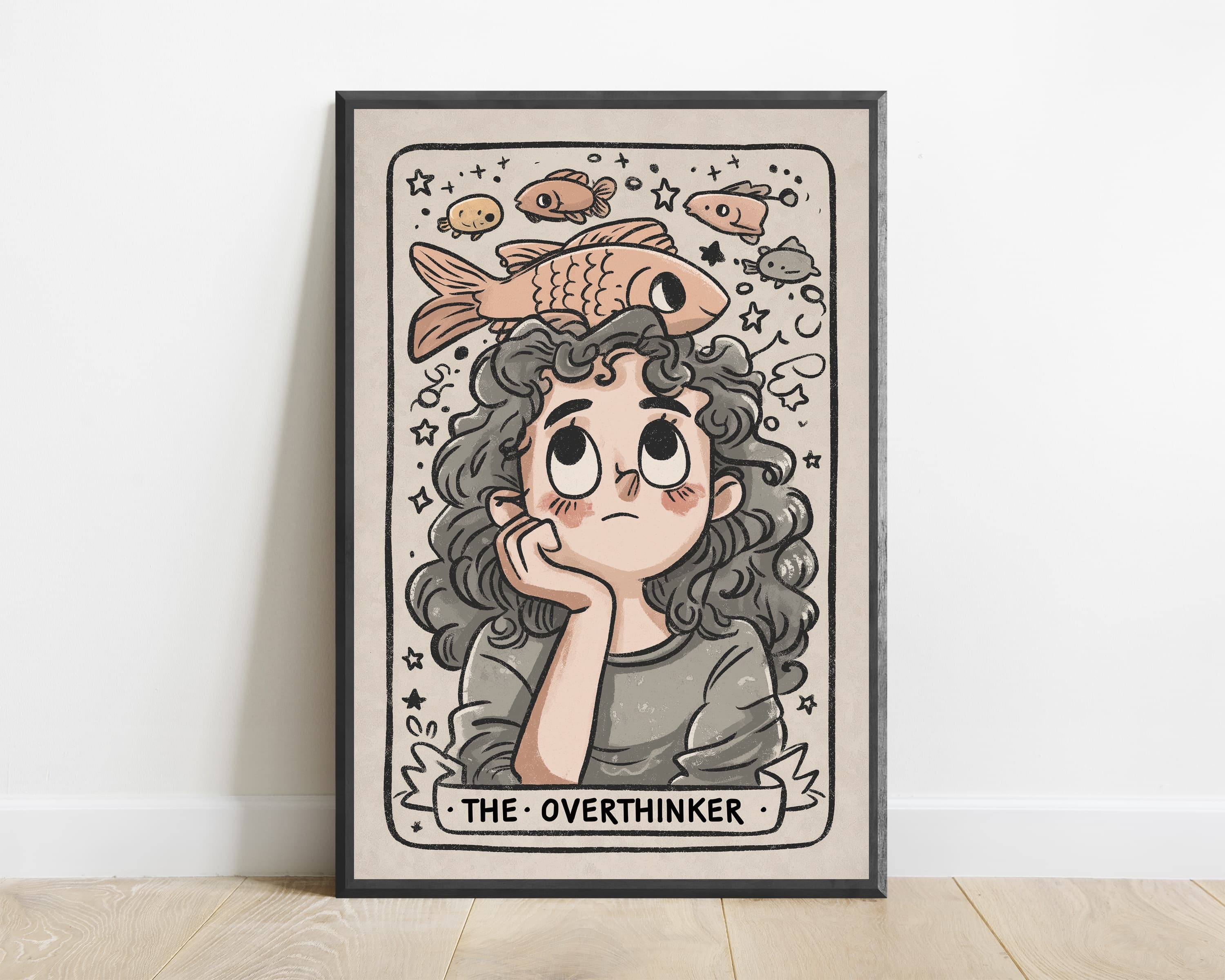 The Overthinker Girl Fish Crown Print — view 1