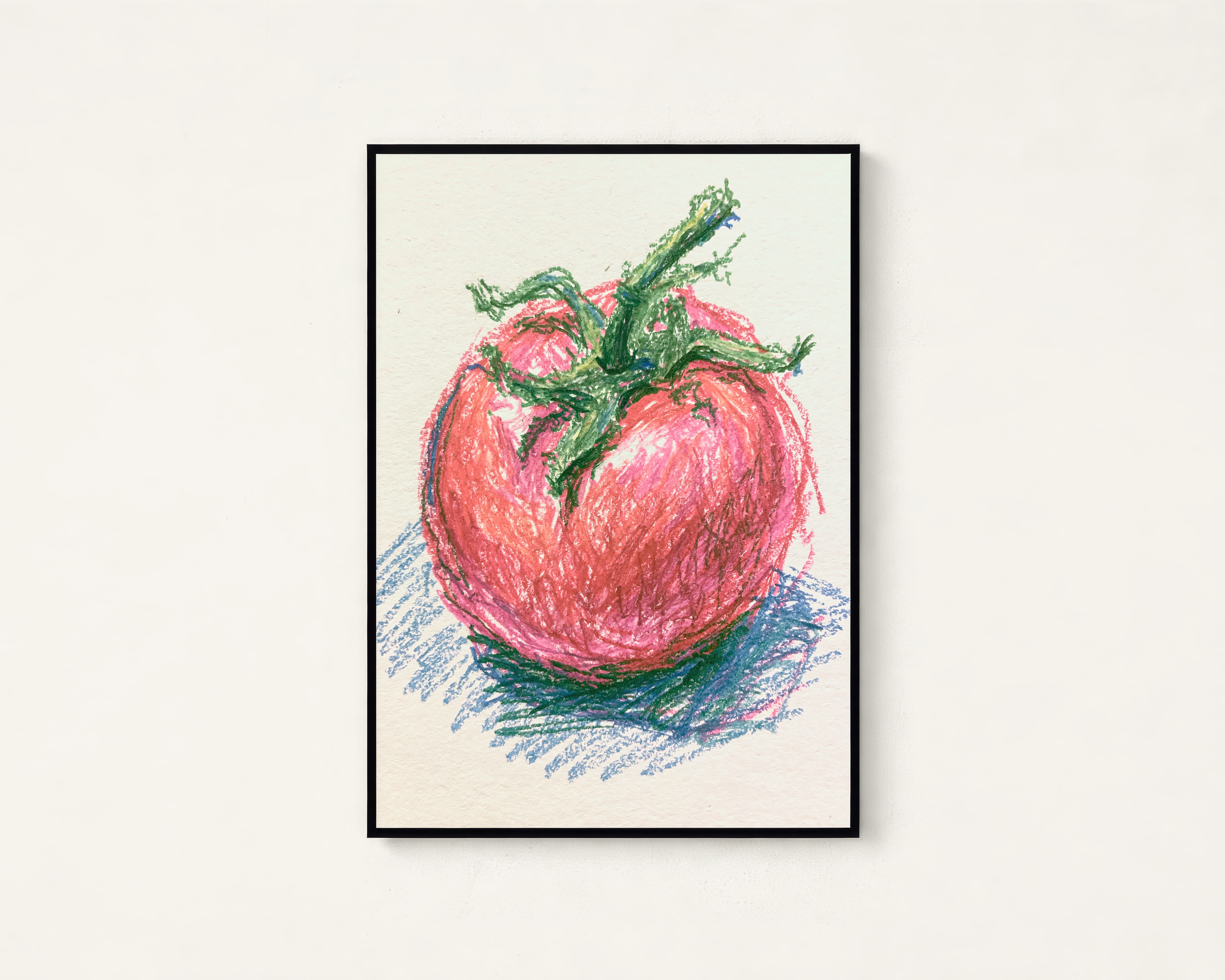 Vibrant Tomato with Green Leaves Food Art Print