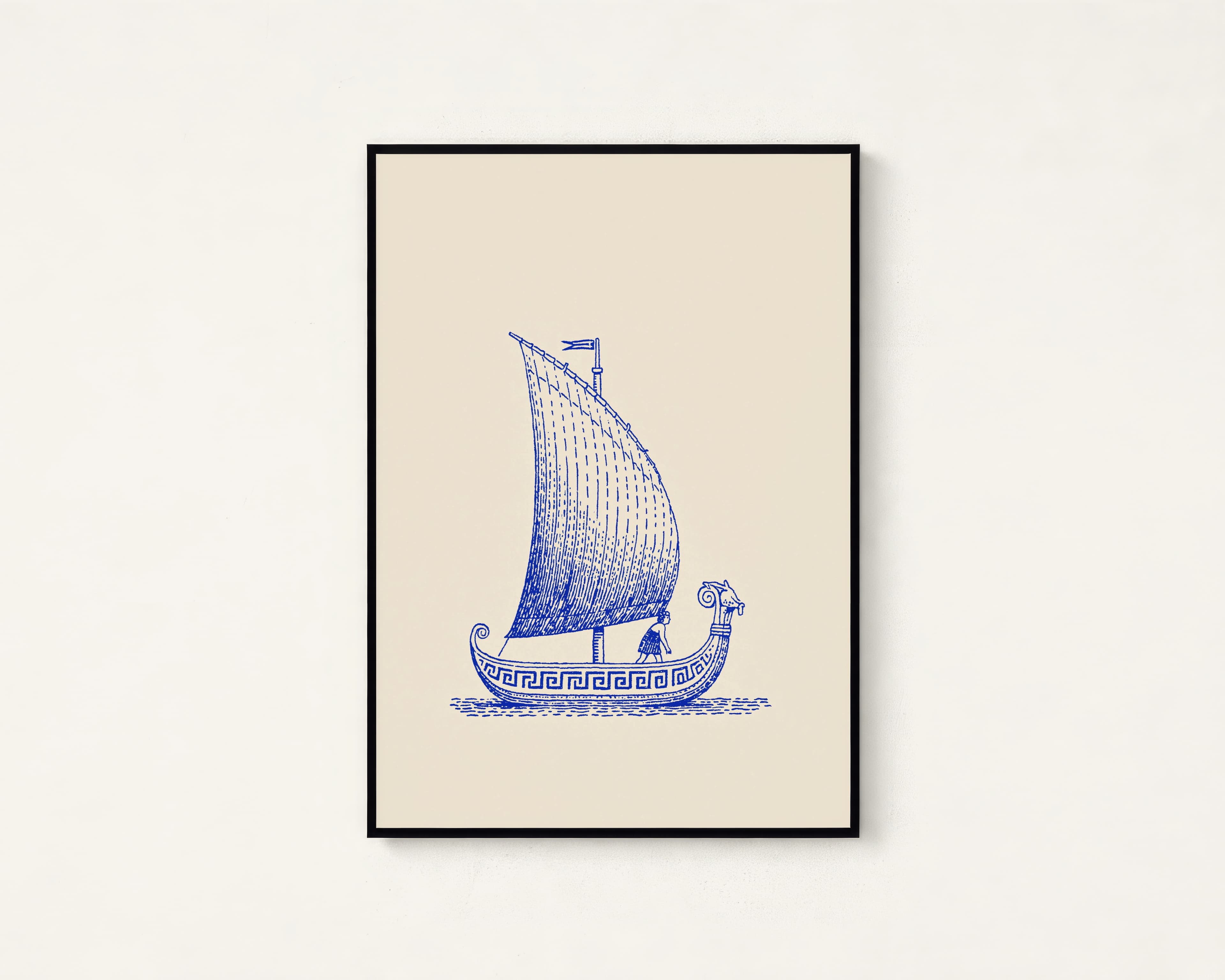 Ancient Greek Galley Line Art Print — view 1