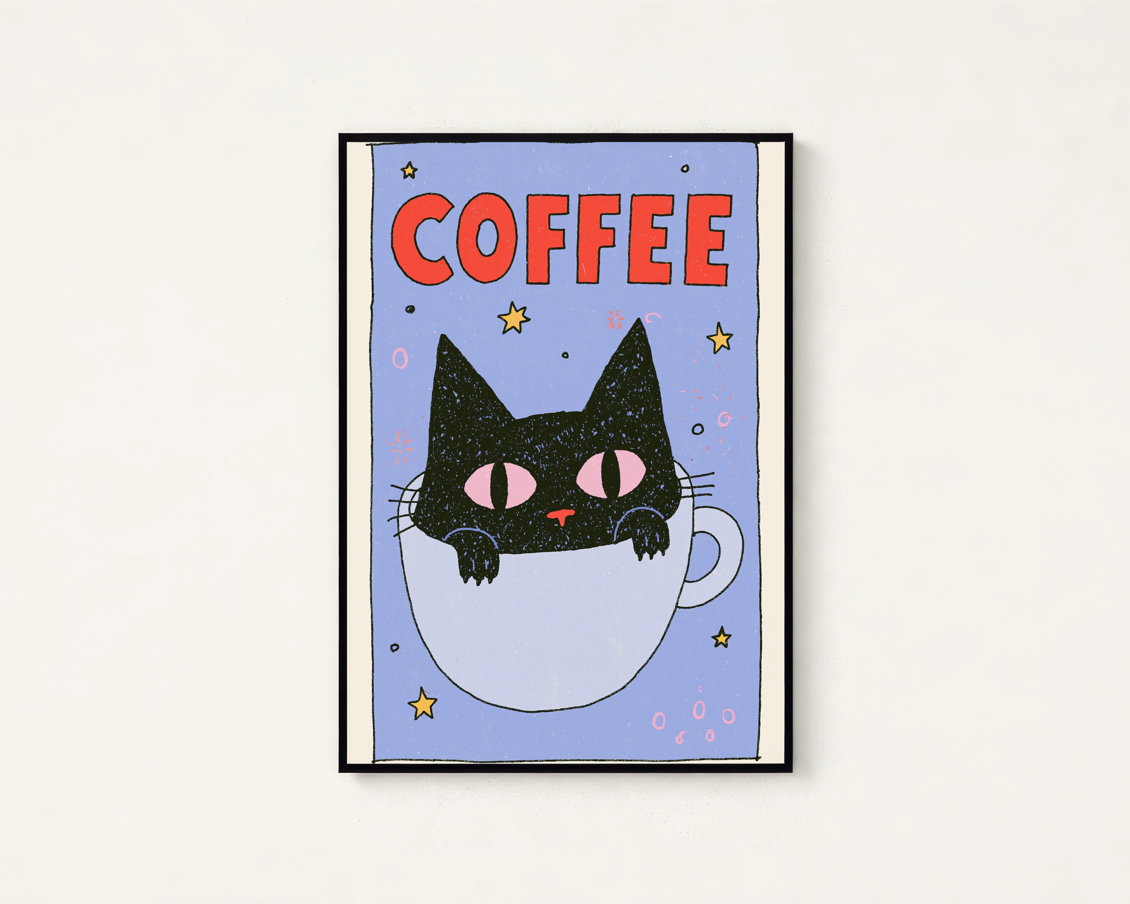 Black Cat Coffee Mug Pop Art Print