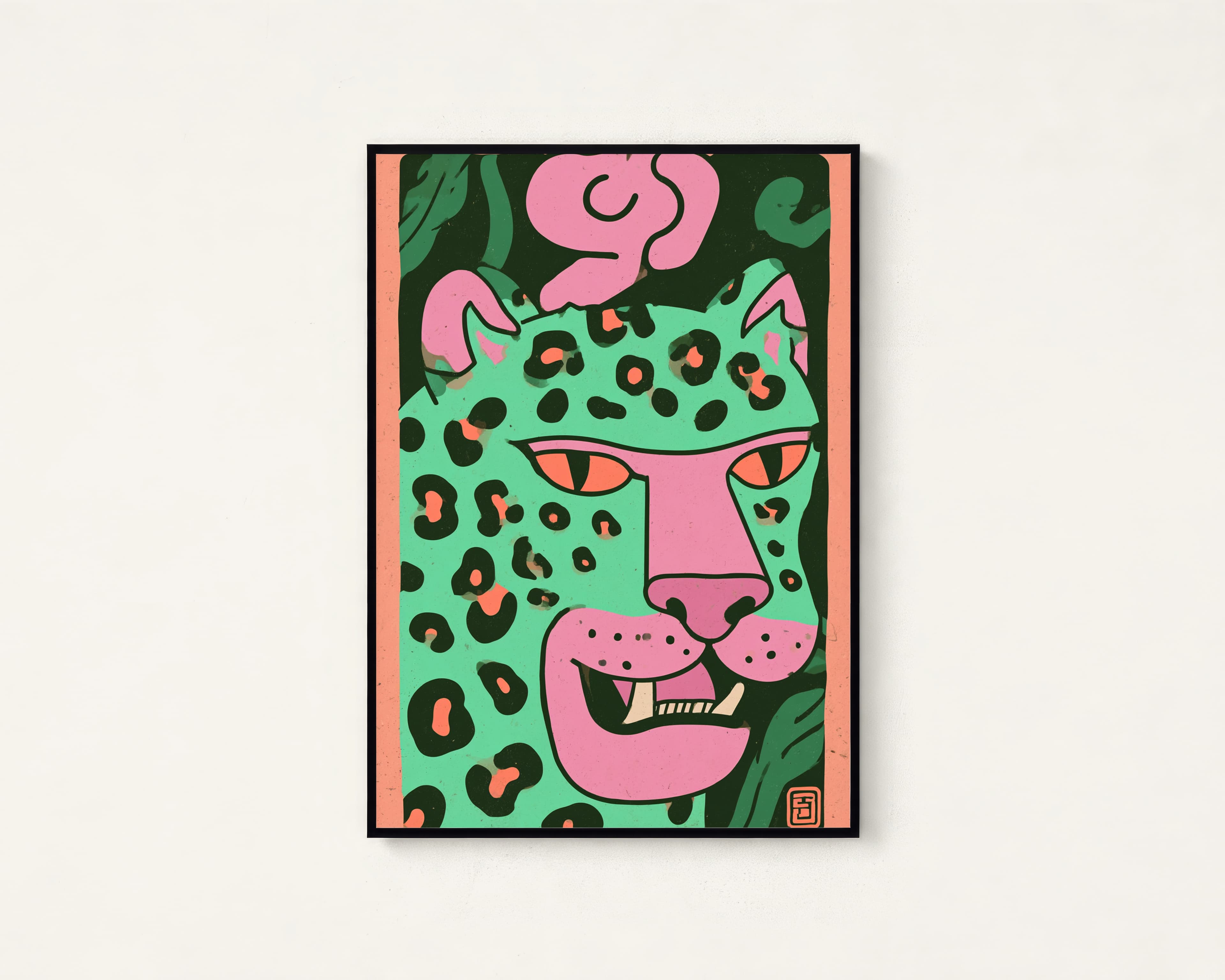 Cheeky Leopard Pop Art Print — view 1