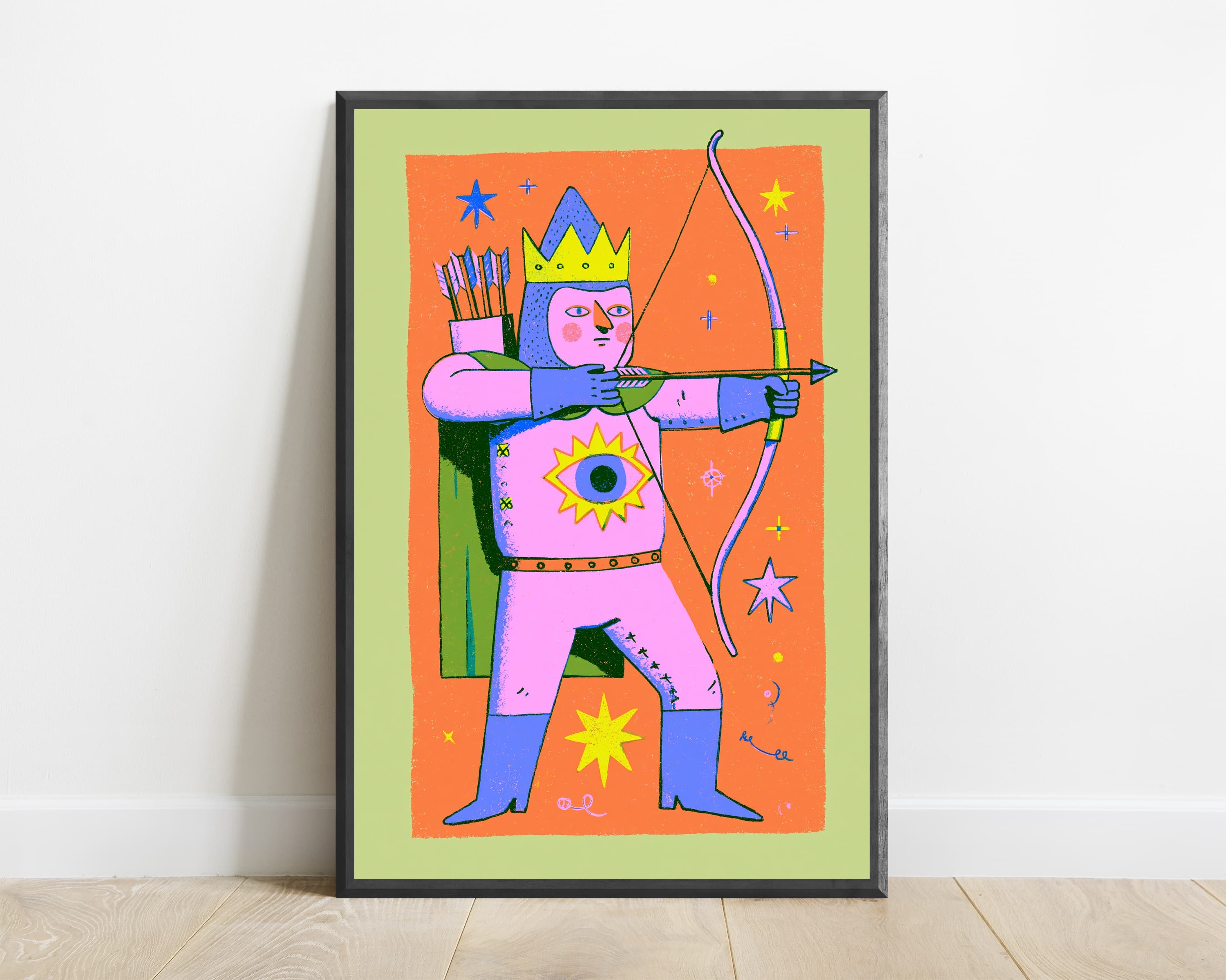 Colorful Archer Queen Pop Art Print — view 1