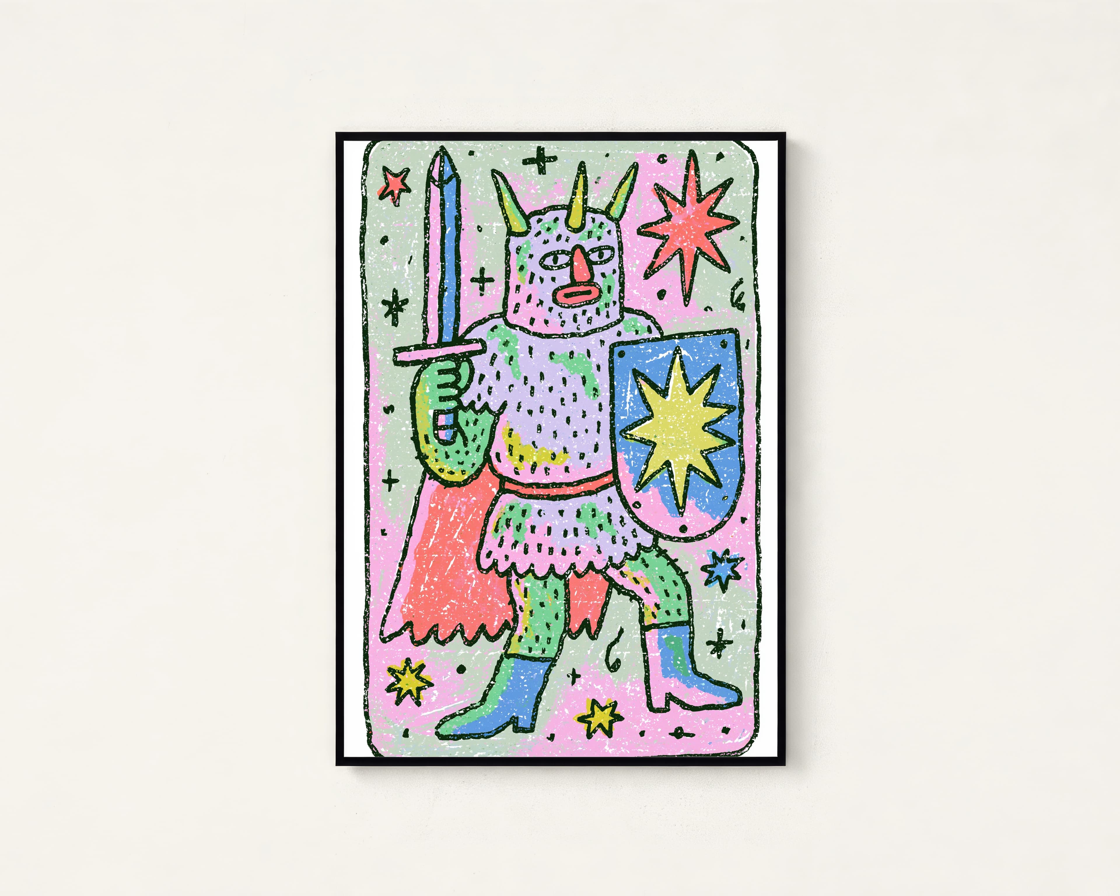 Colorful Demon Creature Pop Art Print
