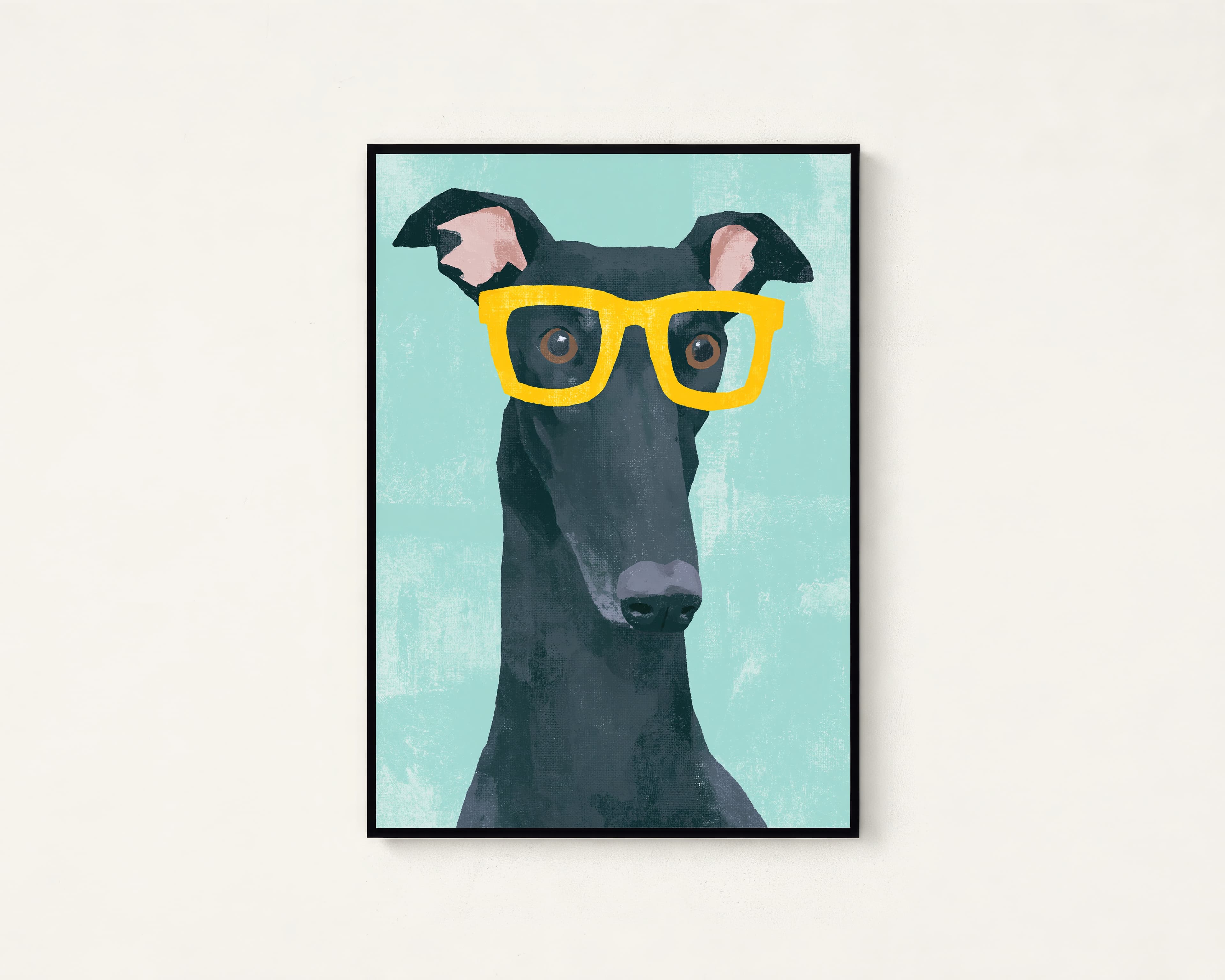 Greyhound with Glasses Pop Art Print