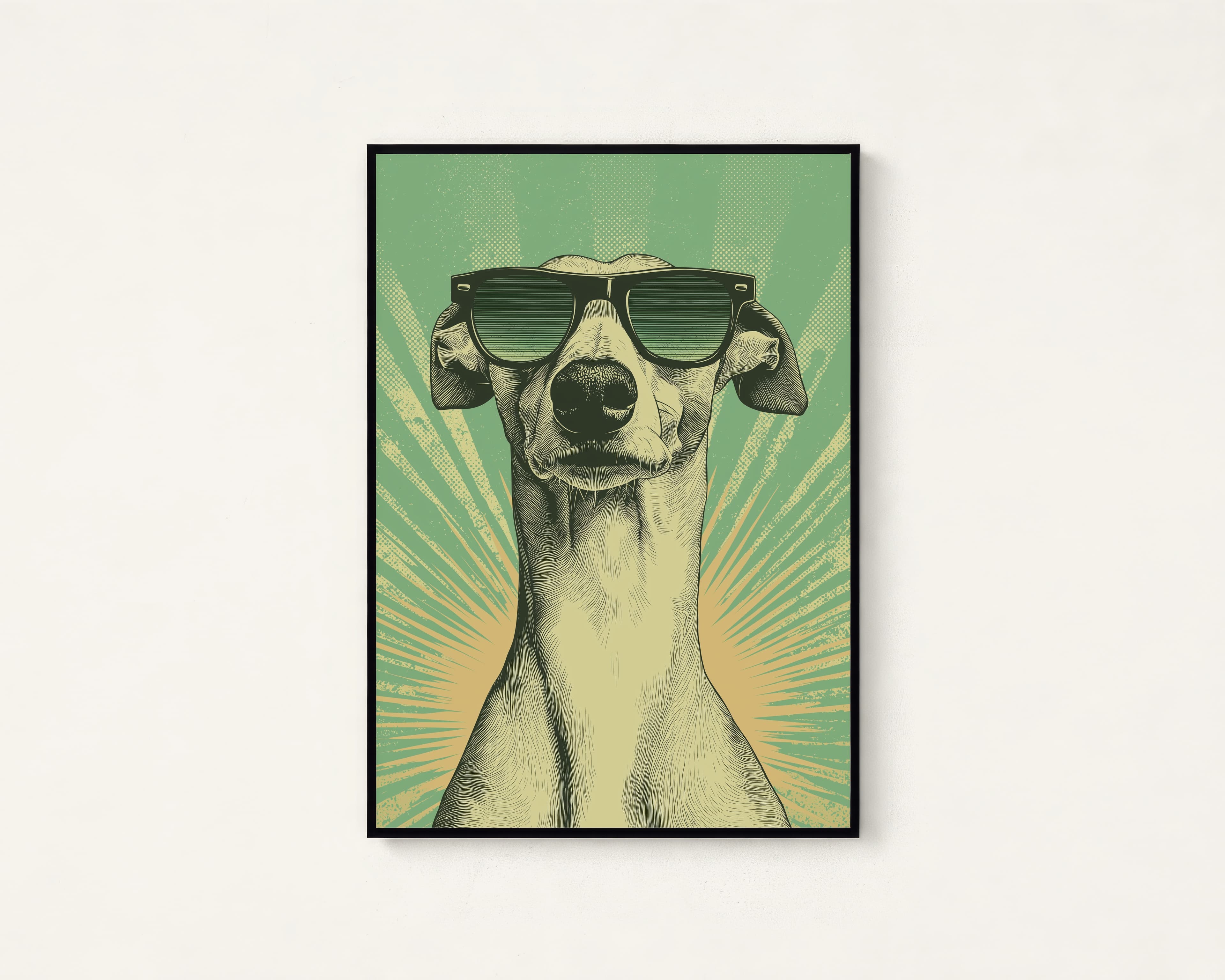 Cool Greyhound with Sunglasses Print
