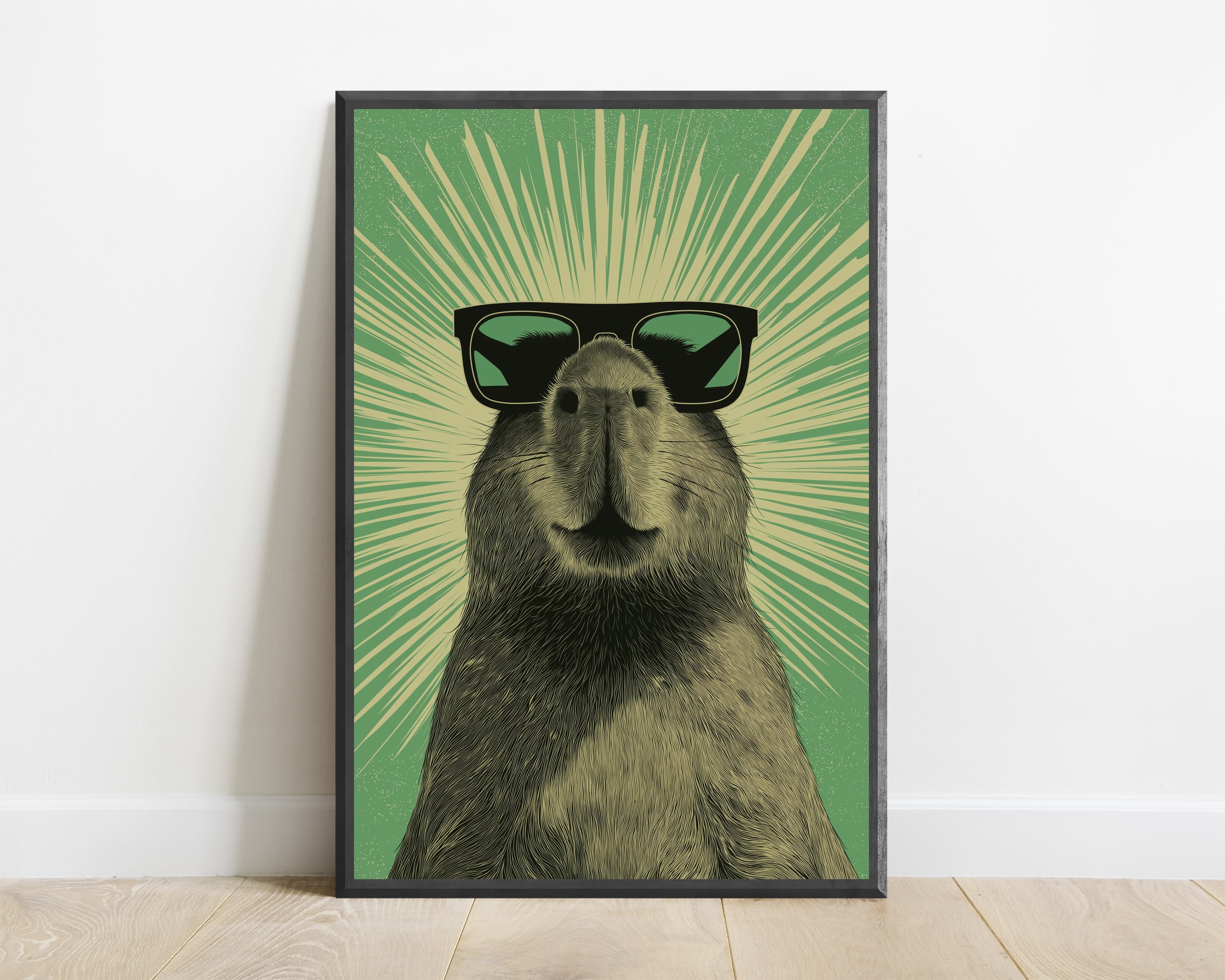 Cool Otter Sunglasses Pop Art Print — view 1