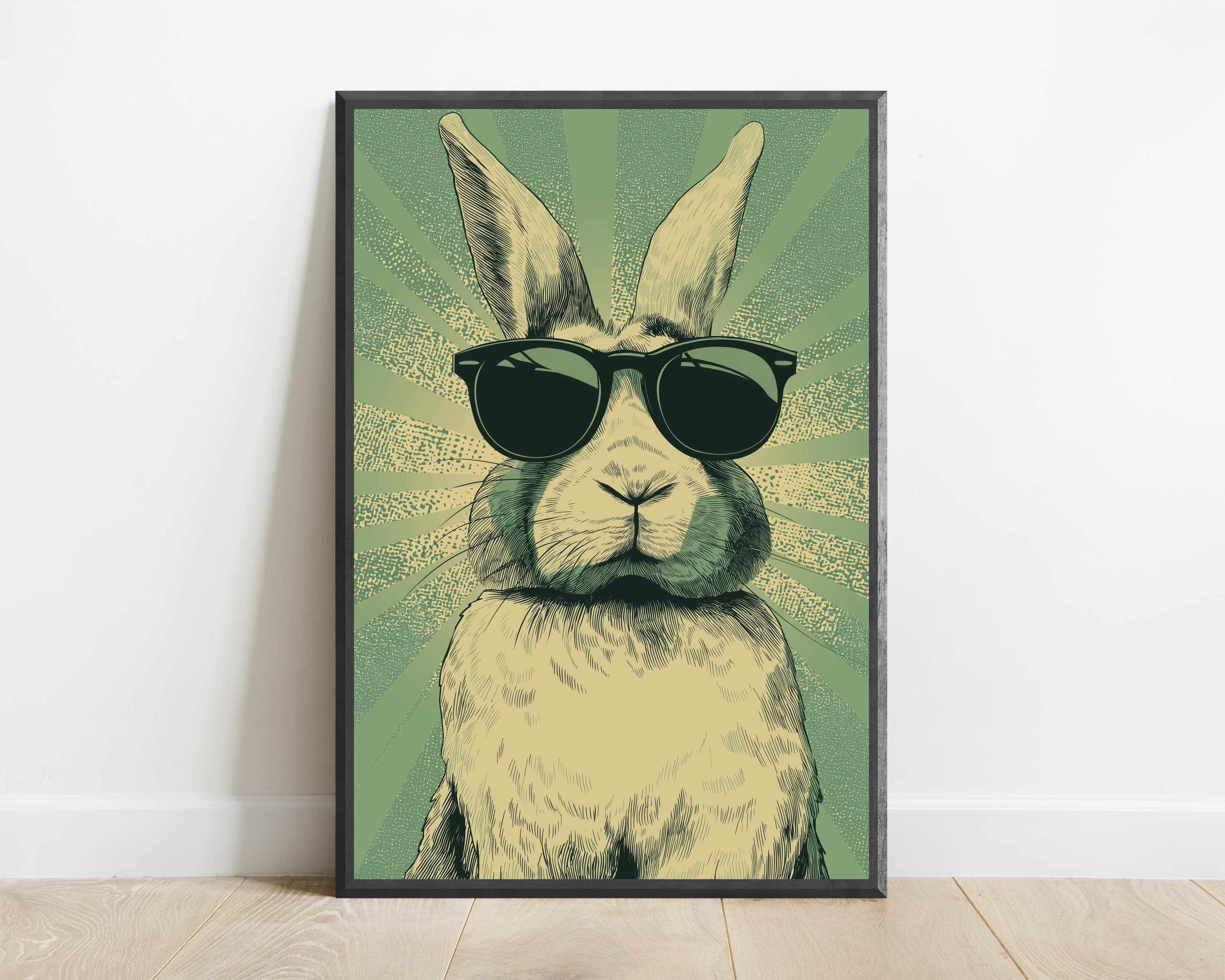 Cool Rabbit Sunglasses Pop Art Print — view 1