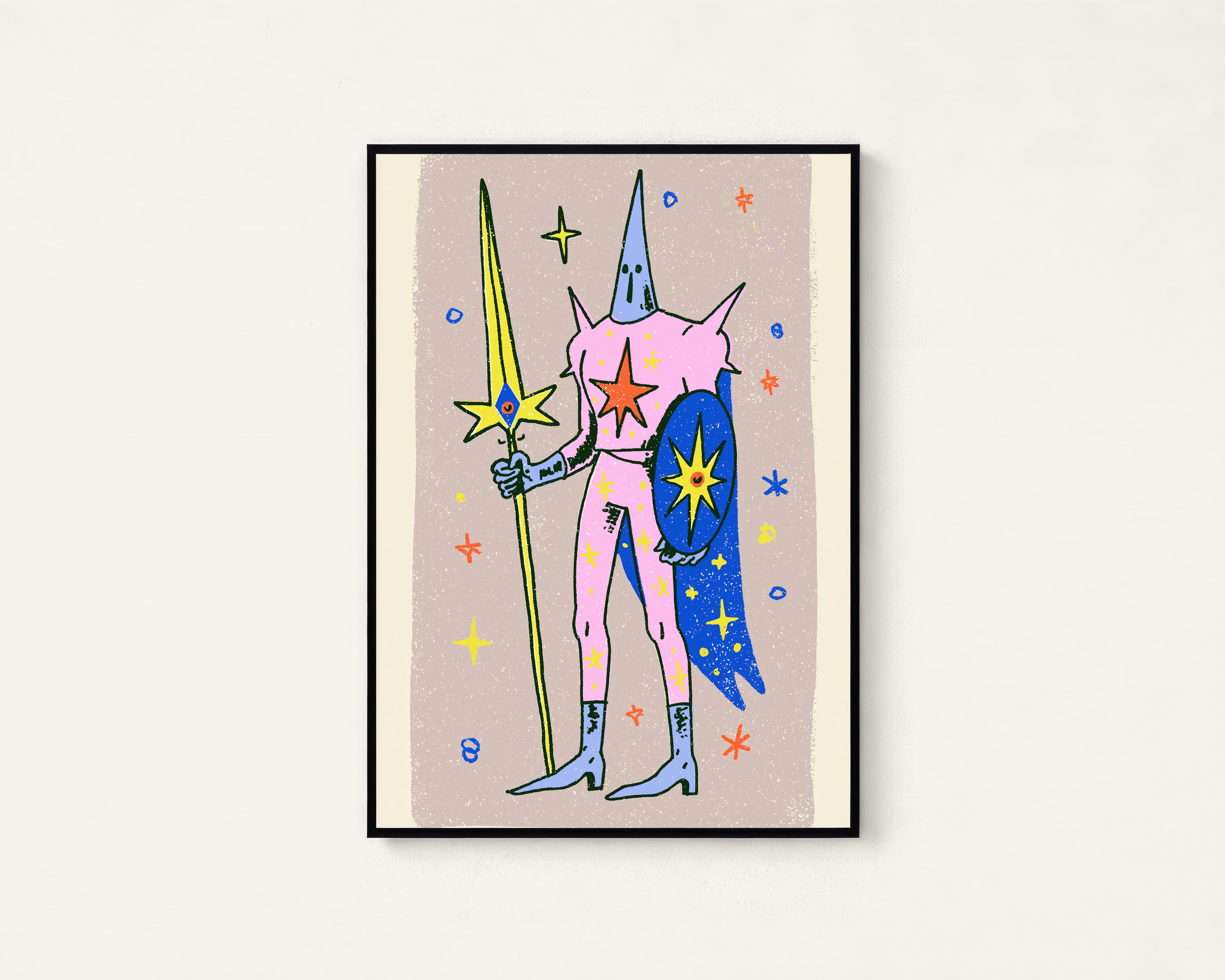 Cosmic Warrior Sorceress Pop Art Print