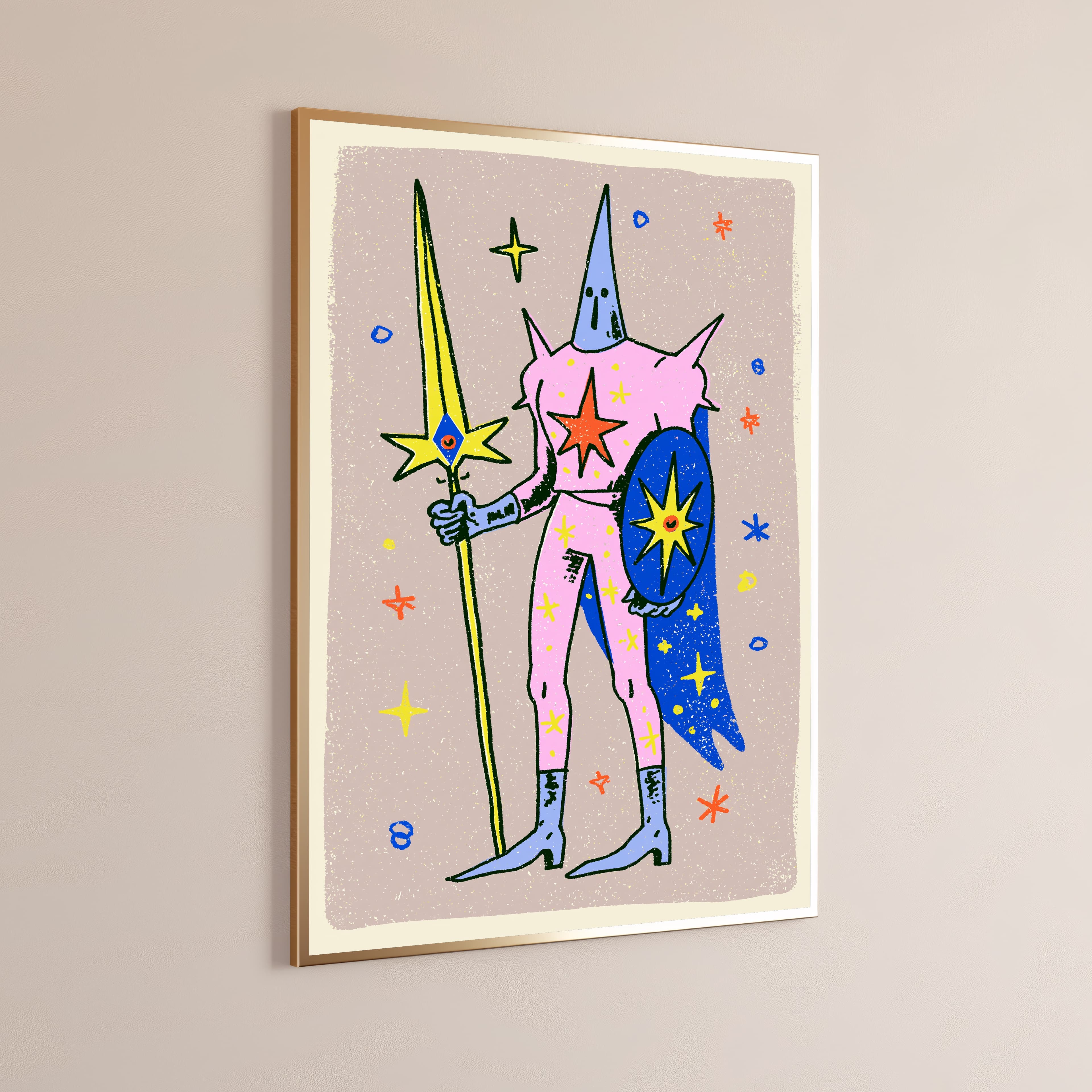 Cosmic Warrior Sorceress Pop Art Print
