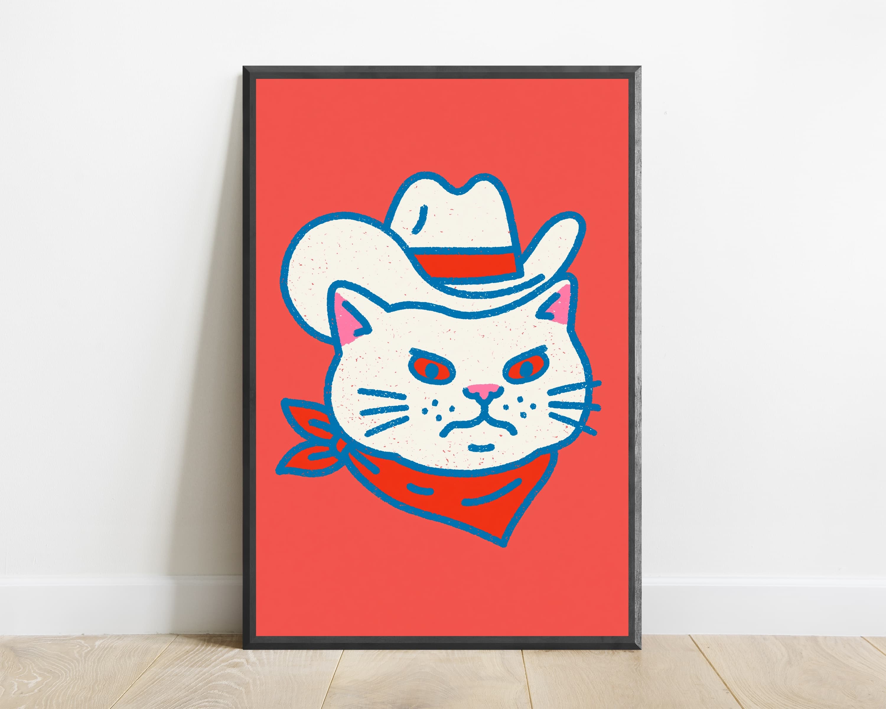 Cowboy Cat Pop Art Print — view 1