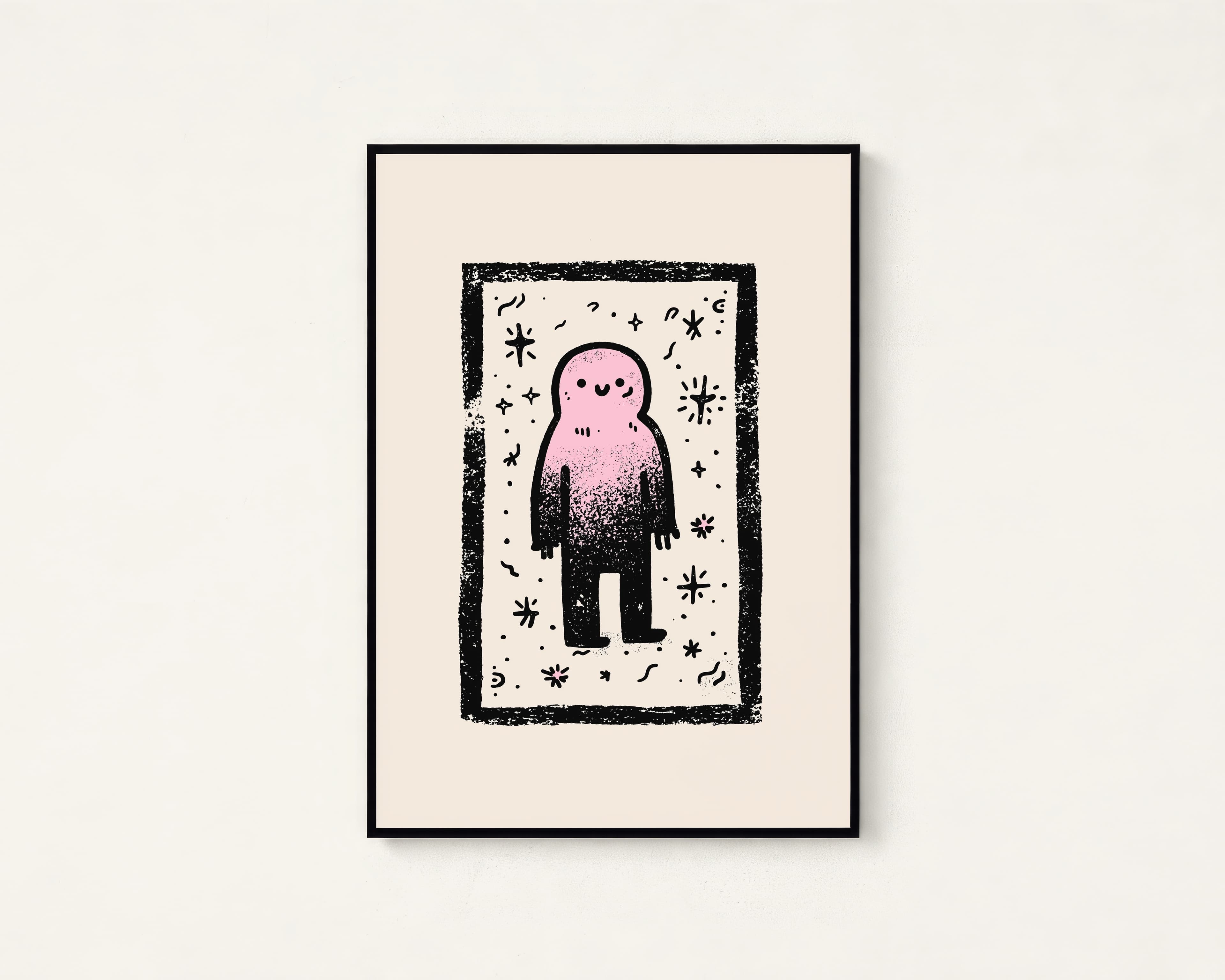 Cute Ghost Character Minimalist Print