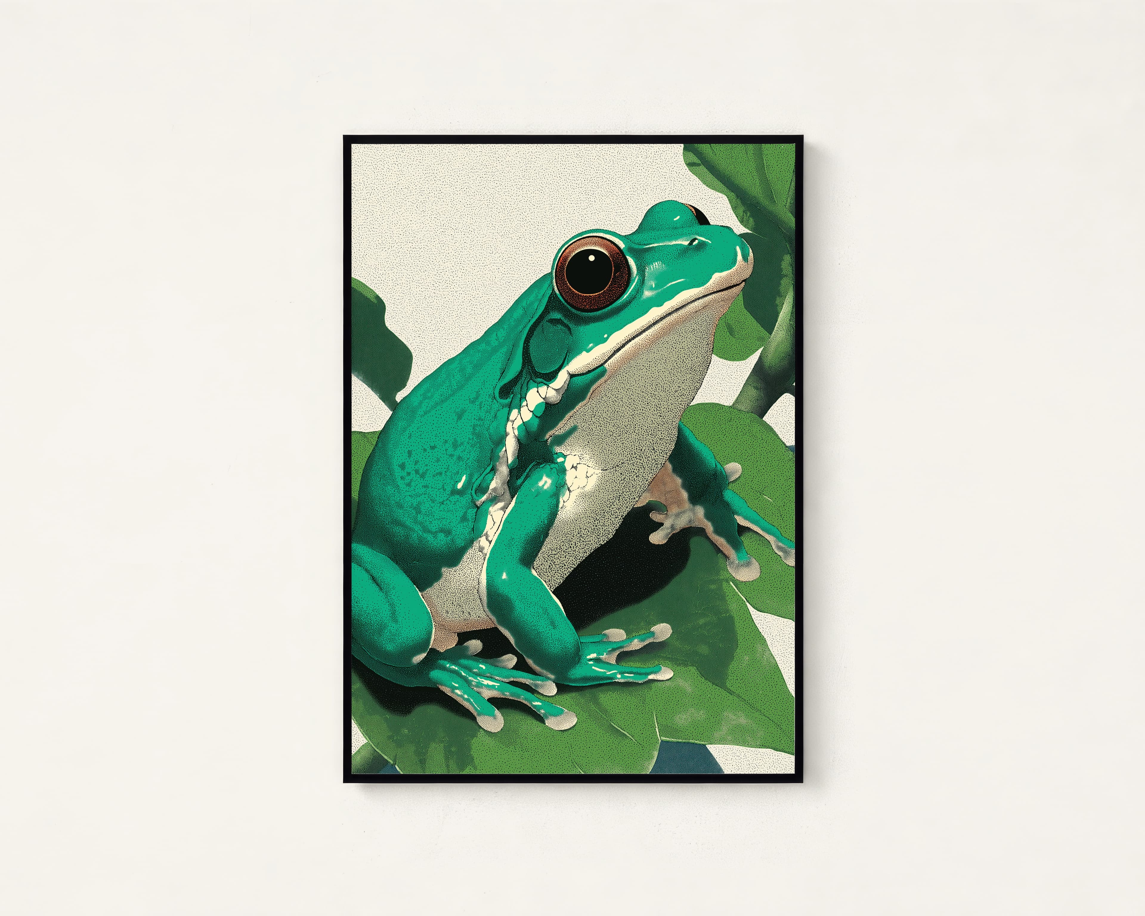 Woodblock Leaping Frog Japanese Art Print — view 1