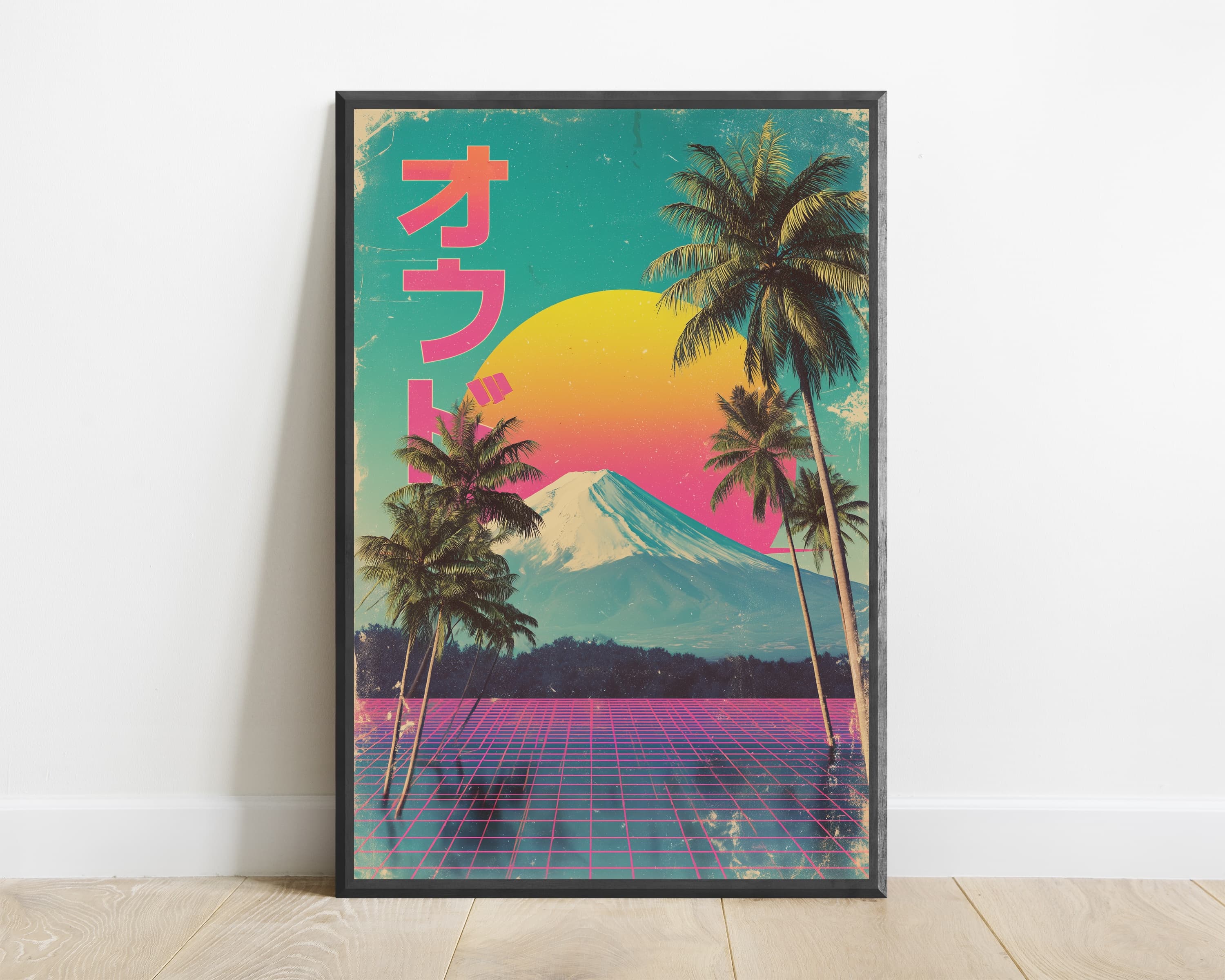 Vaporwave Mount Fuji Wall Art Print — view 1