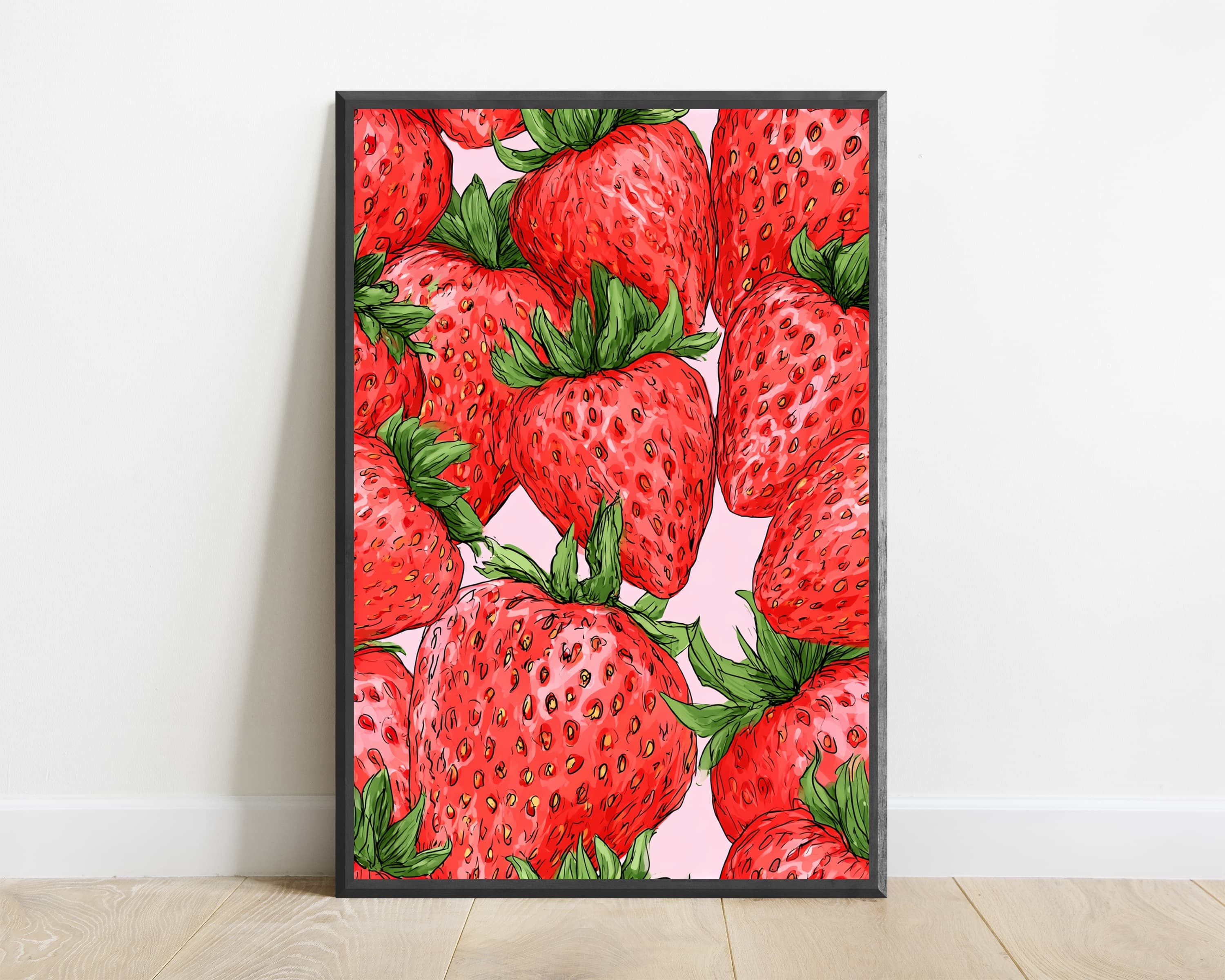 Hand-Drawn Strawberry Art Print — view 1