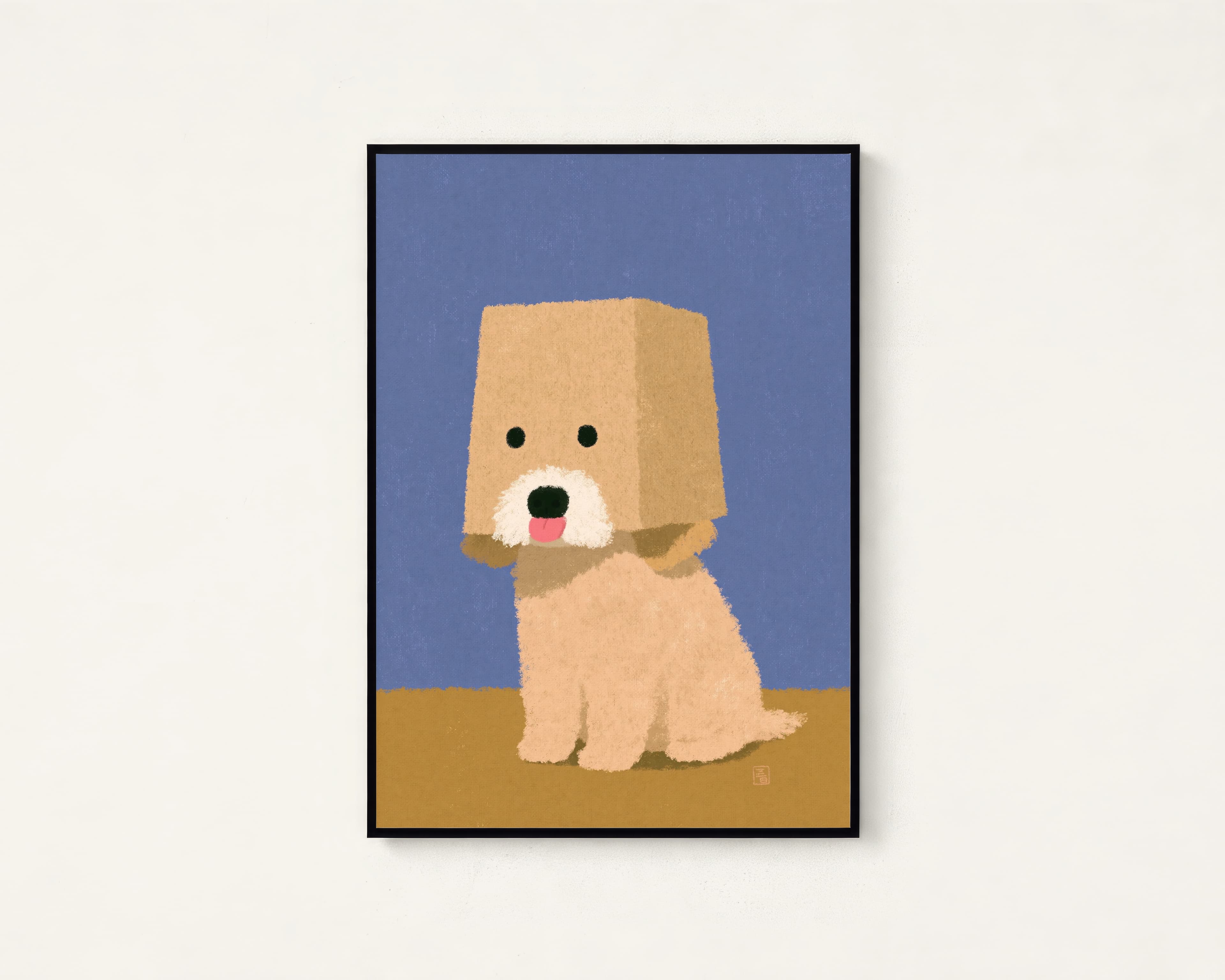 Golden Retriever Box Head Pop Art Print
