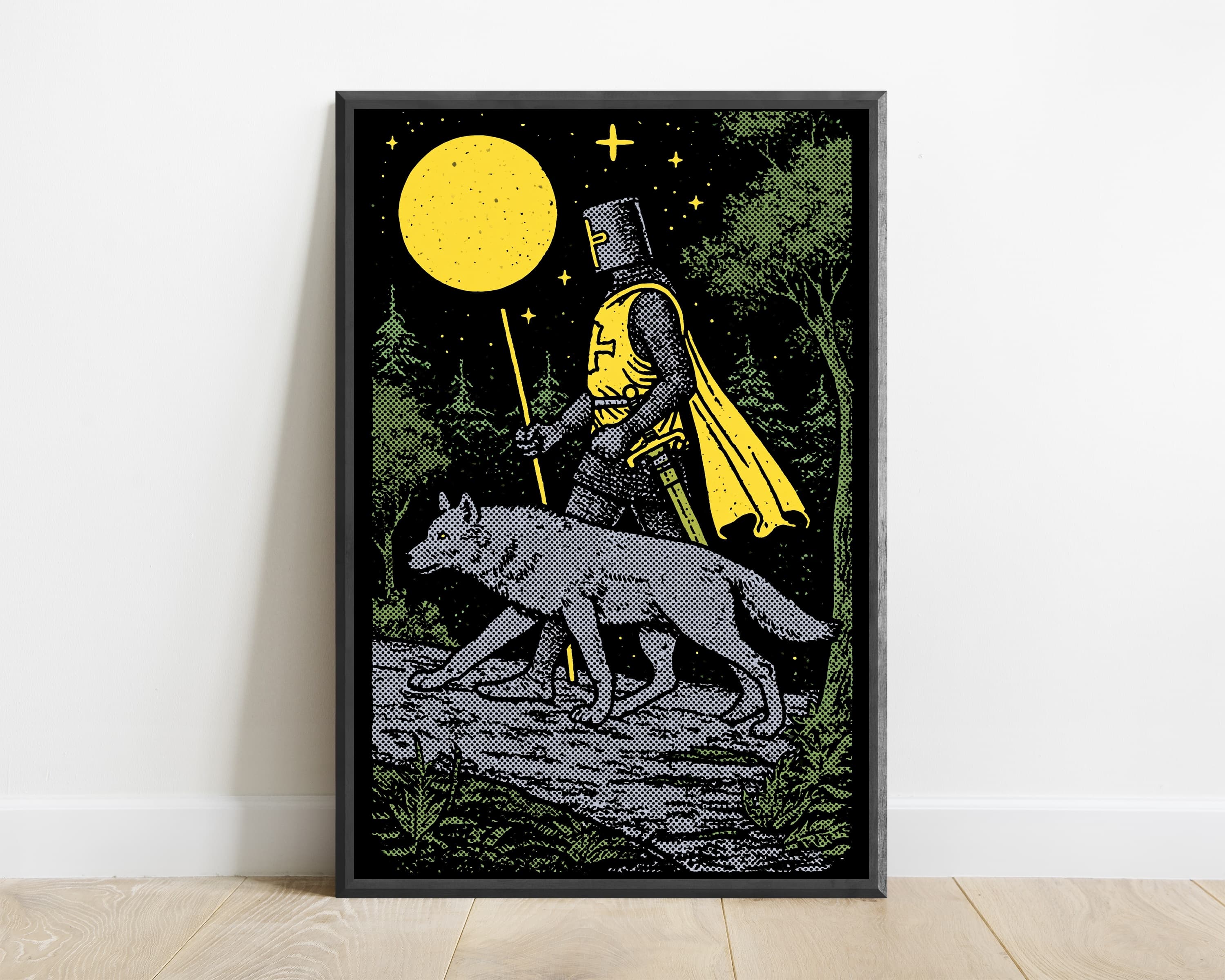 Woodland Warrior Wolf Moon Pixel Art — view 1