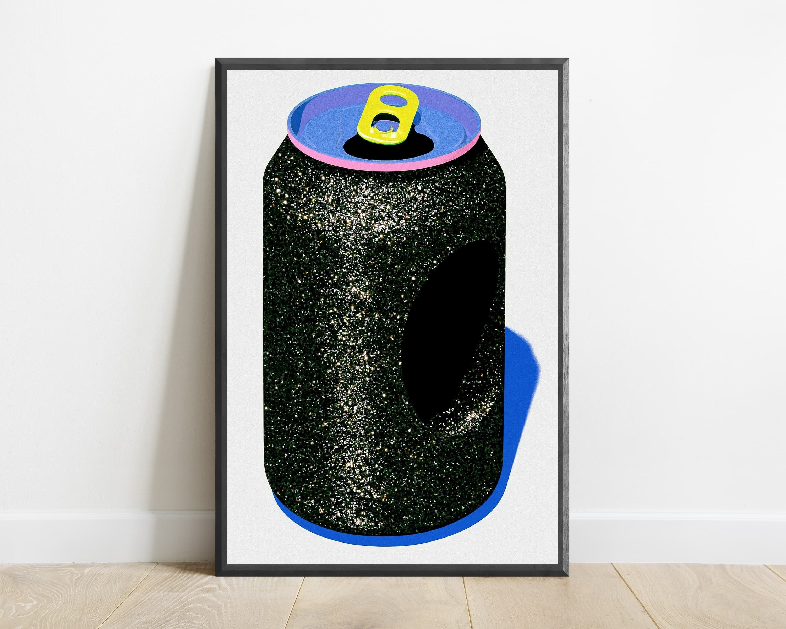 Neon Energy Drink Can Pop Art Print — view 1