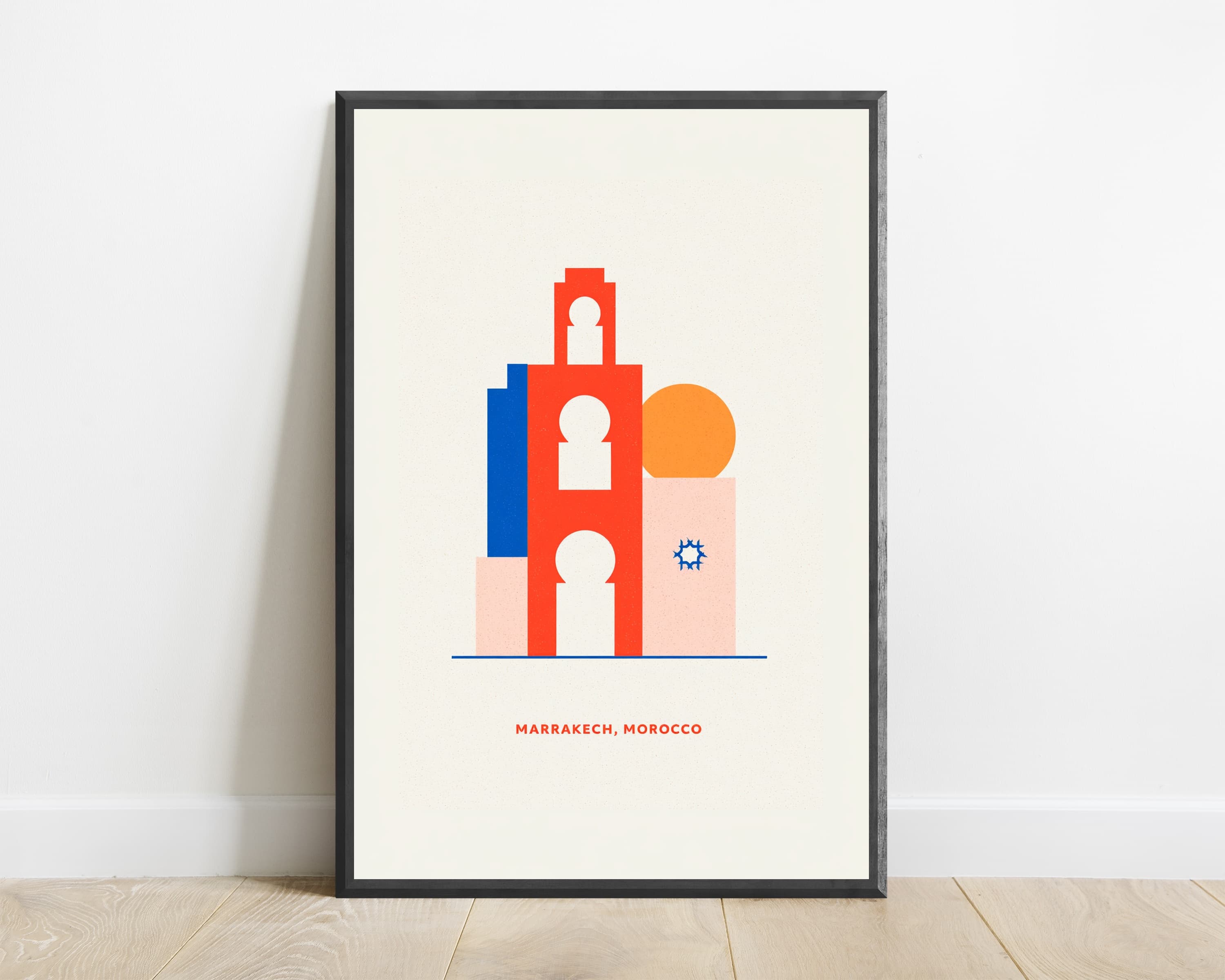 Marrakech Morocco Minimalist Minaret Print — view 1