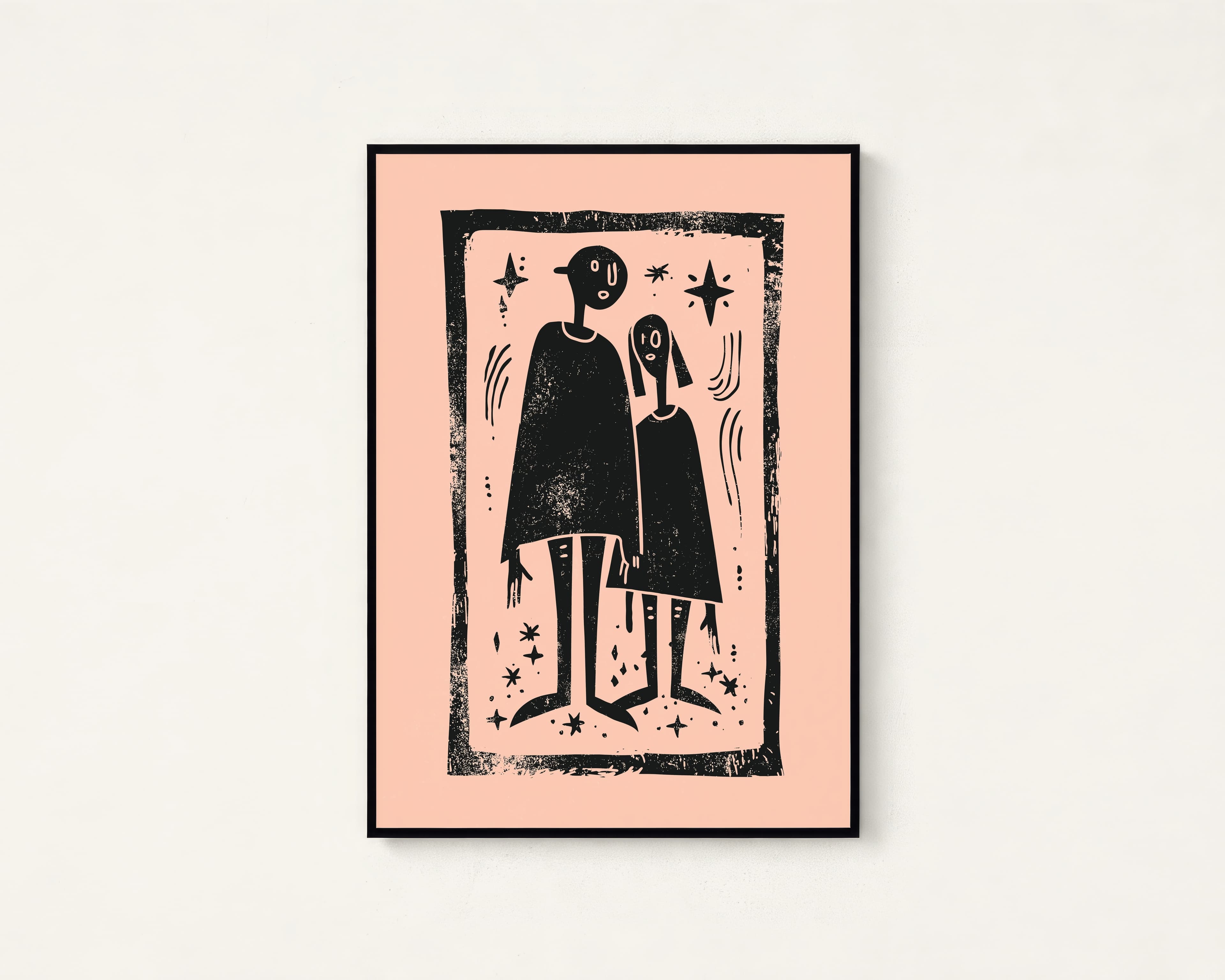 Mother and Child Minimalist Portrait