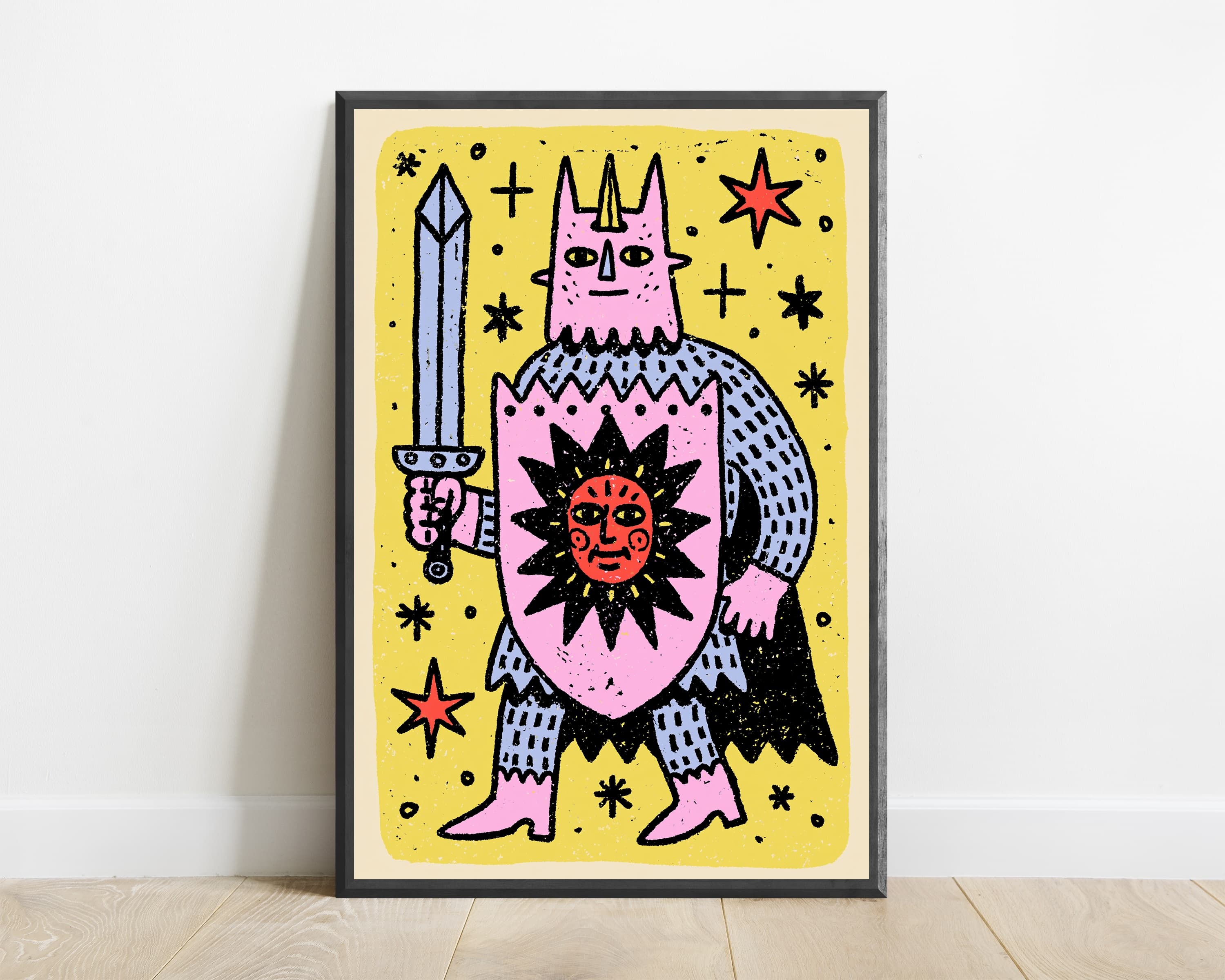 Mystical Demon King with Sword Pop Art Print — view 1