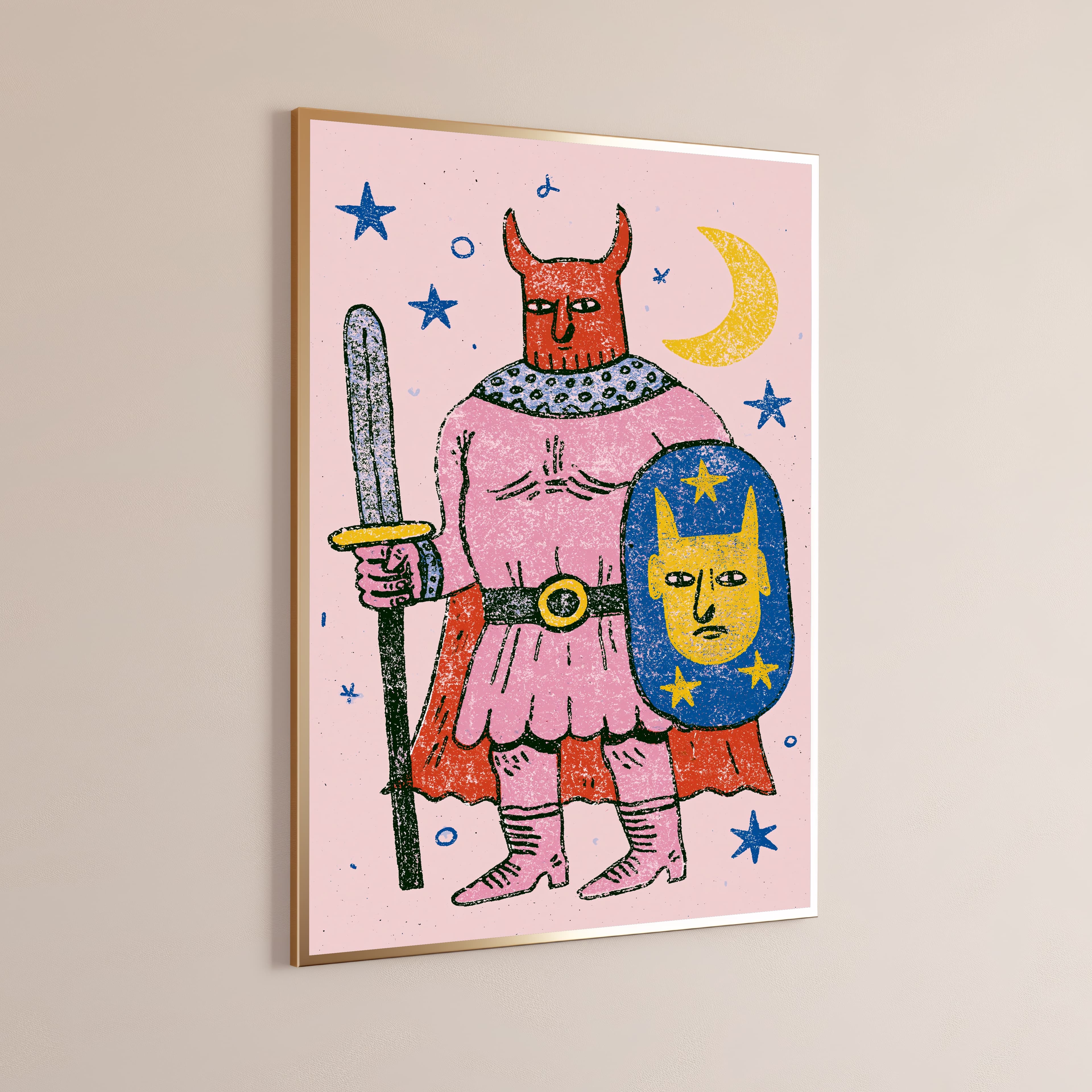 Mystical Demon Warrior Pop Art Print