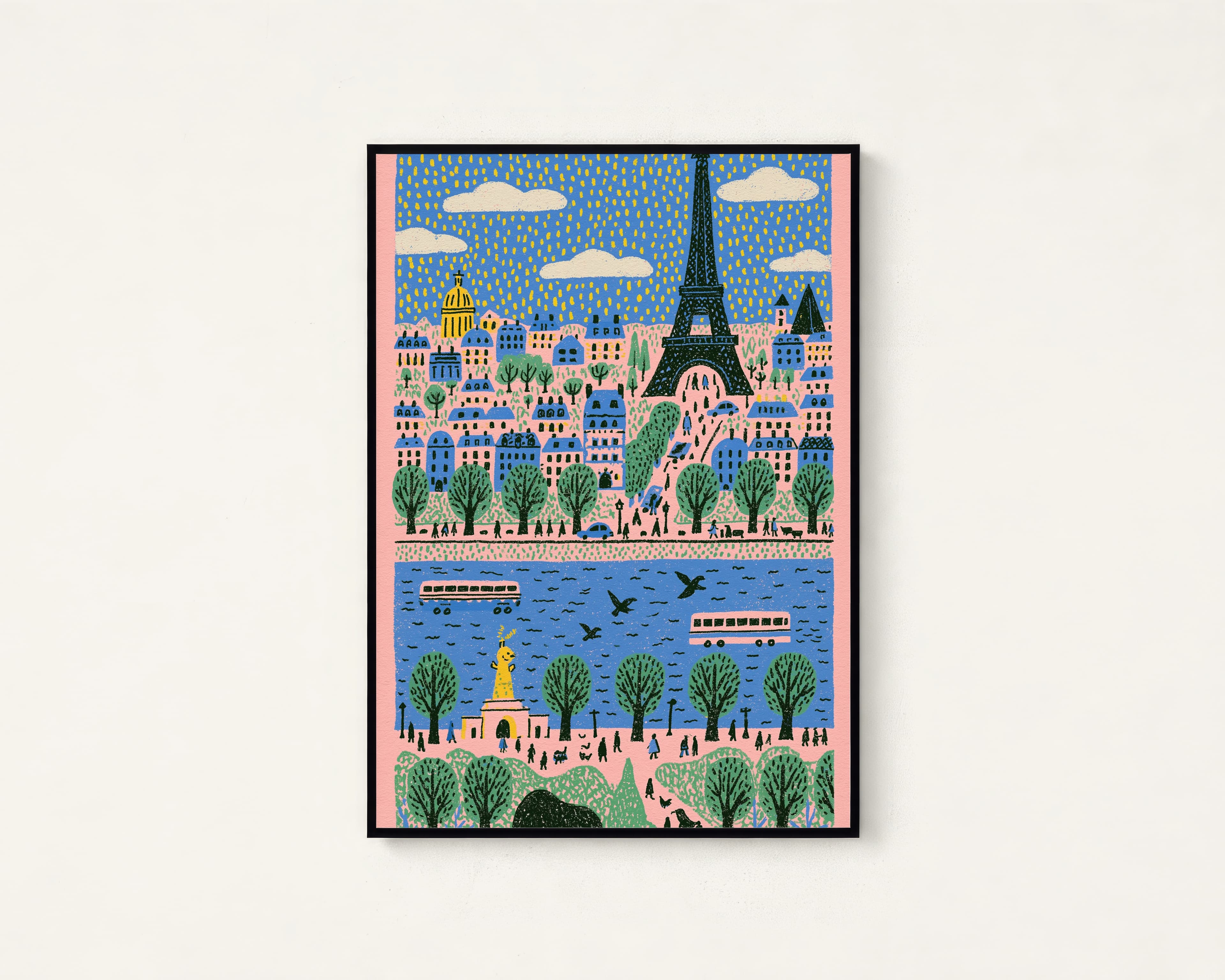 Paris Cityscape Eiffel Tower Print