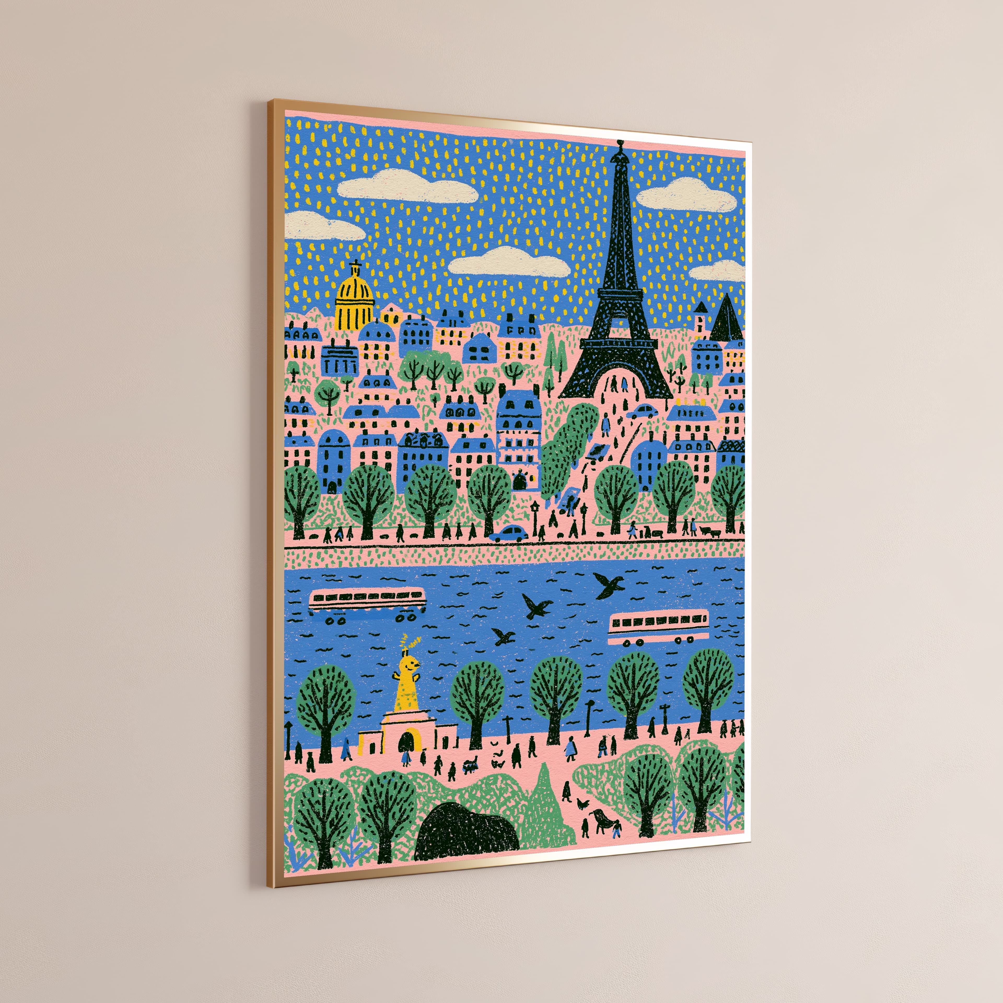 Paris Cityscape Eiffel Tower Print