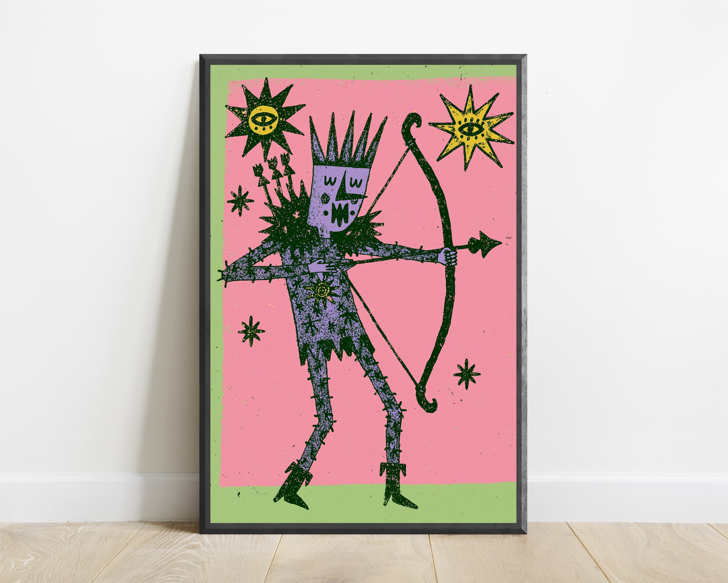Pink Wizard with Star Wand Pop Art Print — view 1