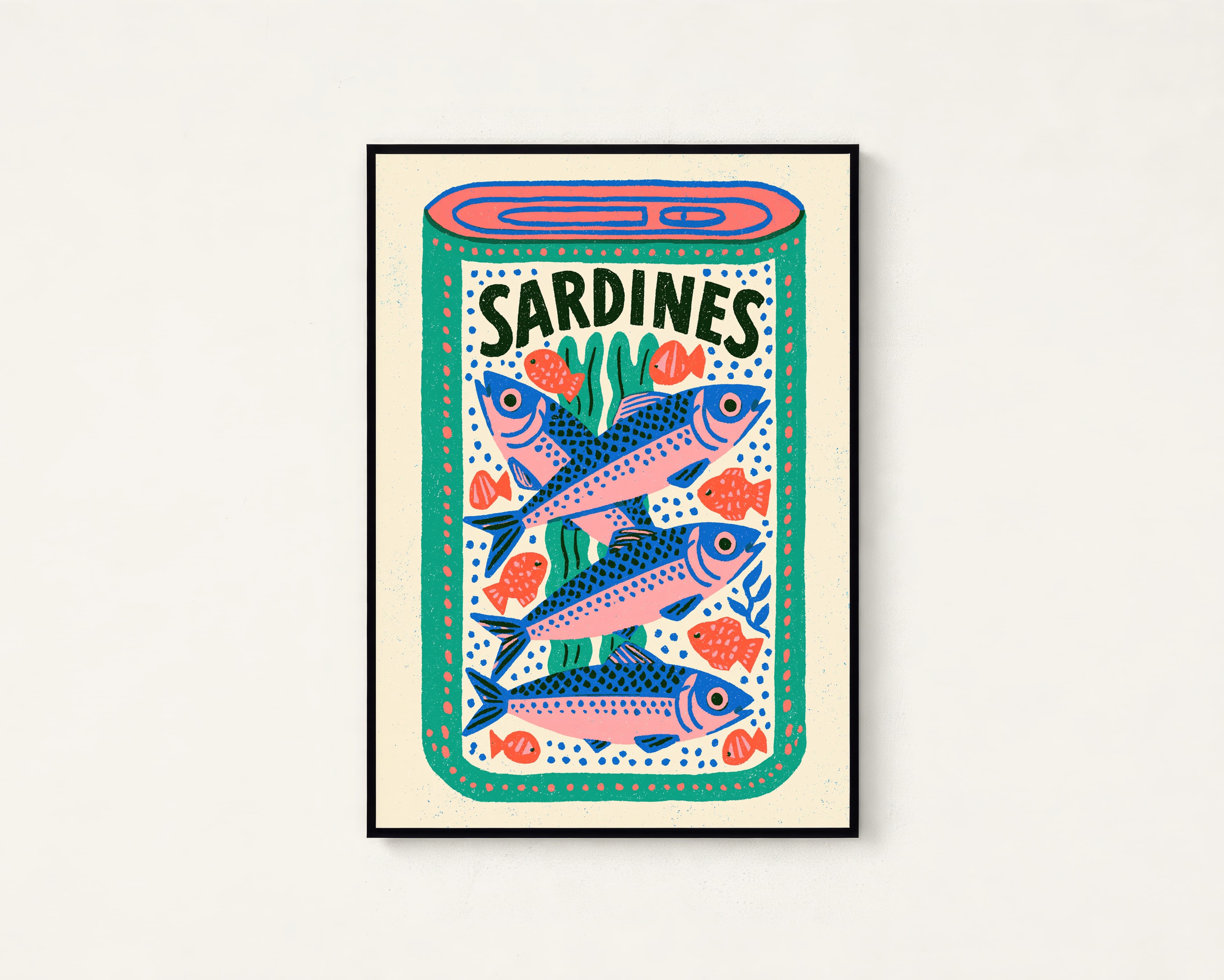 Retro Sardines Tin Food Art Print