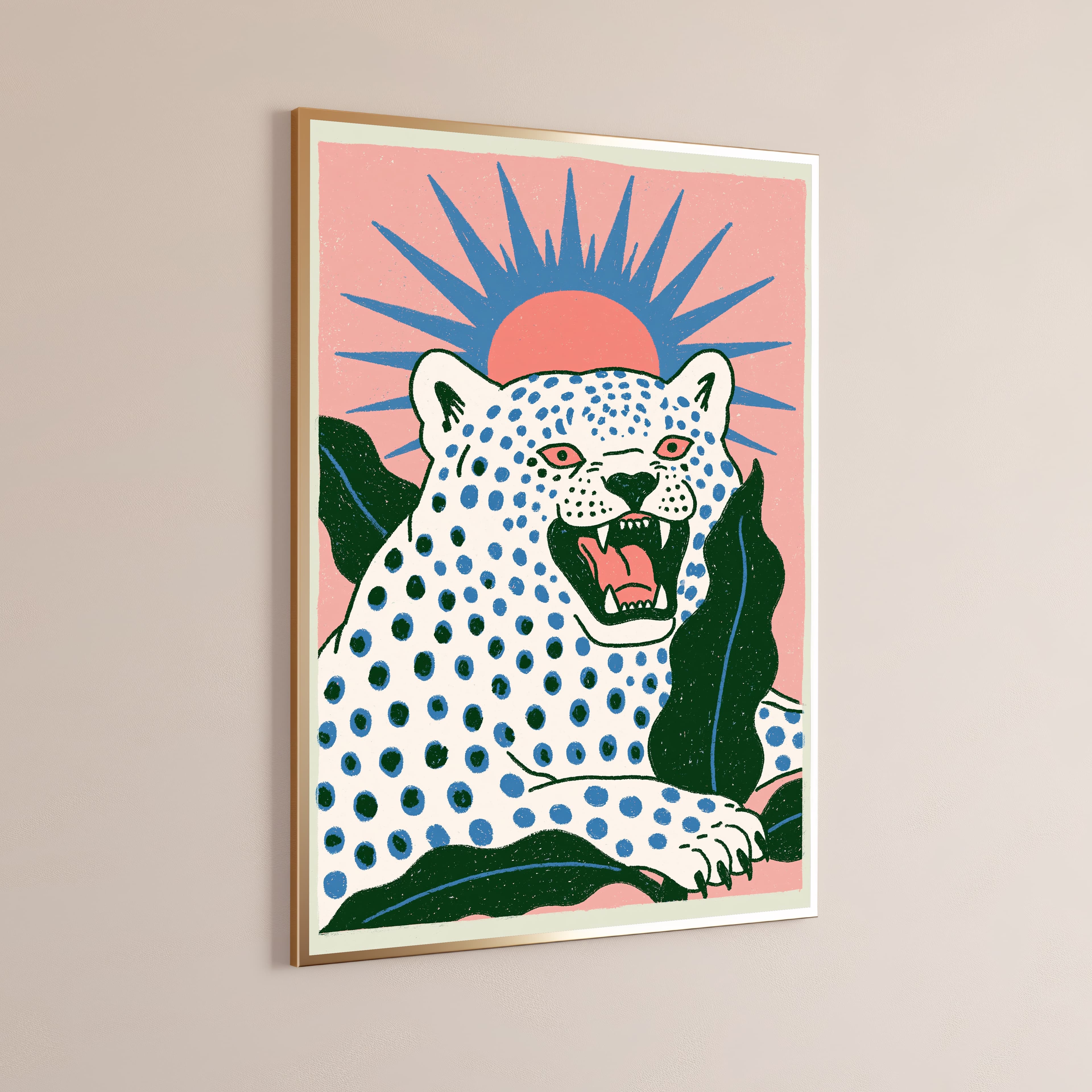 Roaring Leopard Pop Art Print