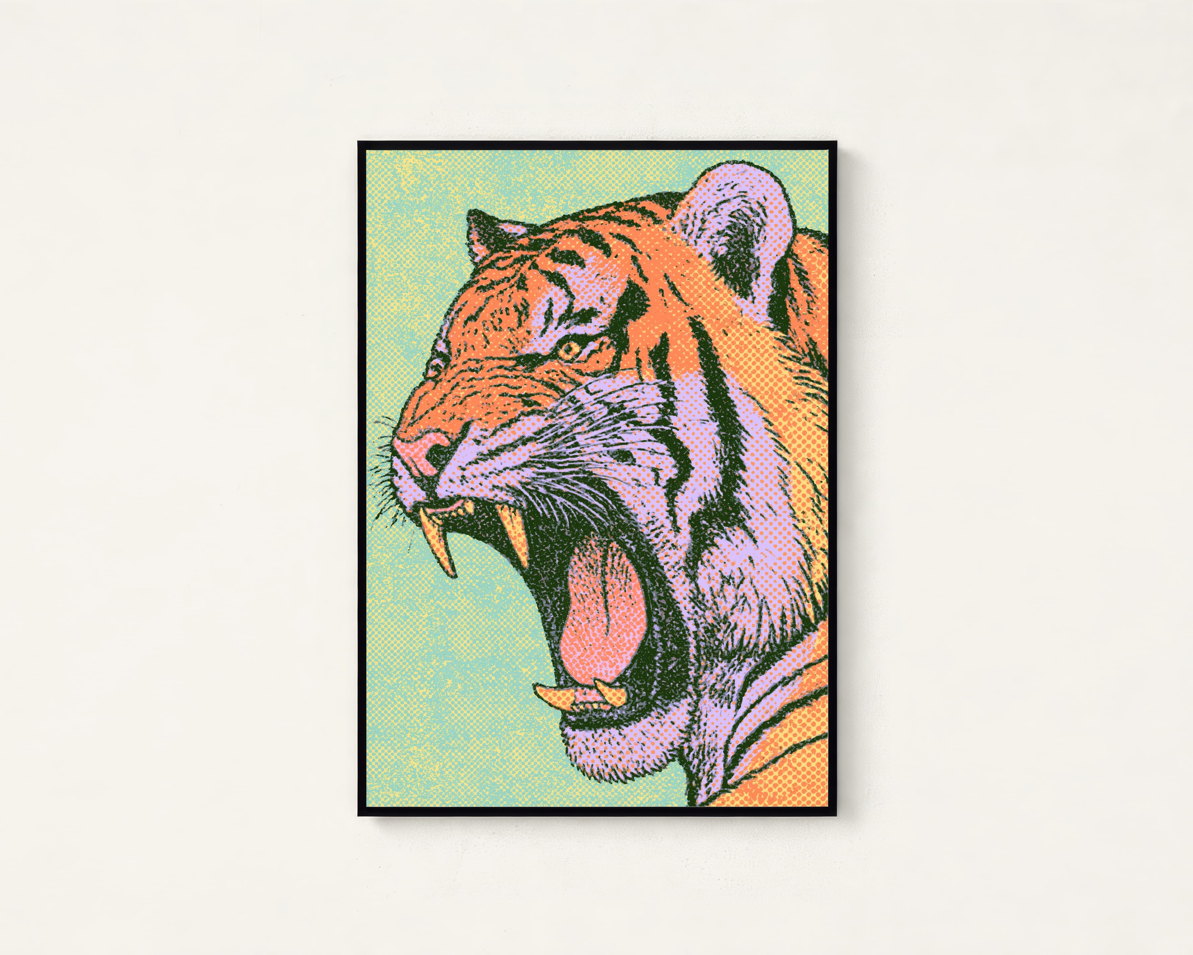 Roaring Tiger Pop Art Print